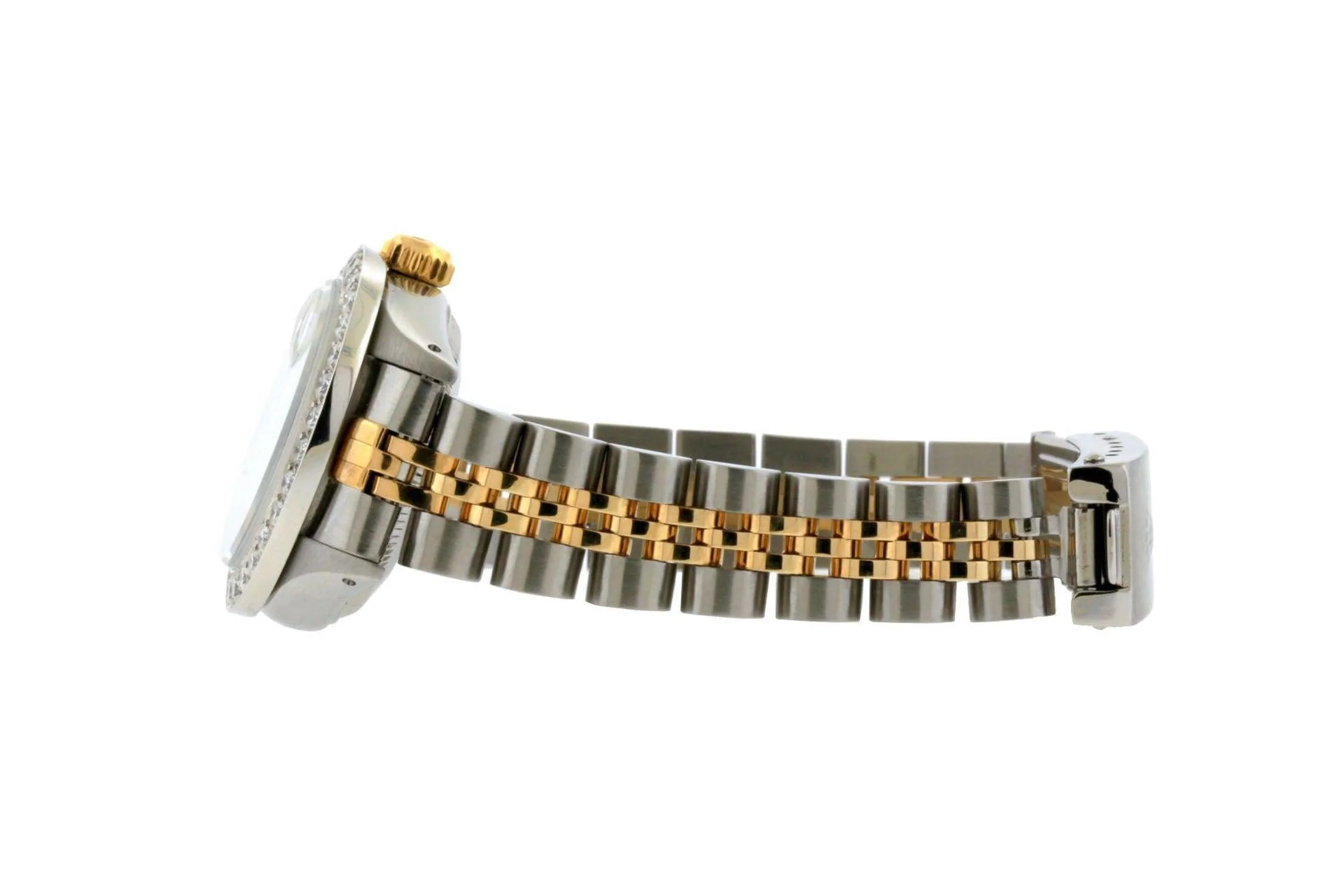Rolex Datejust 26MM 6917 Black Mother of Pearl Diamond Dial Diamond Bezel Two Tone Yellow Gold Jubilee Bracelet 1.2ct - Image 3