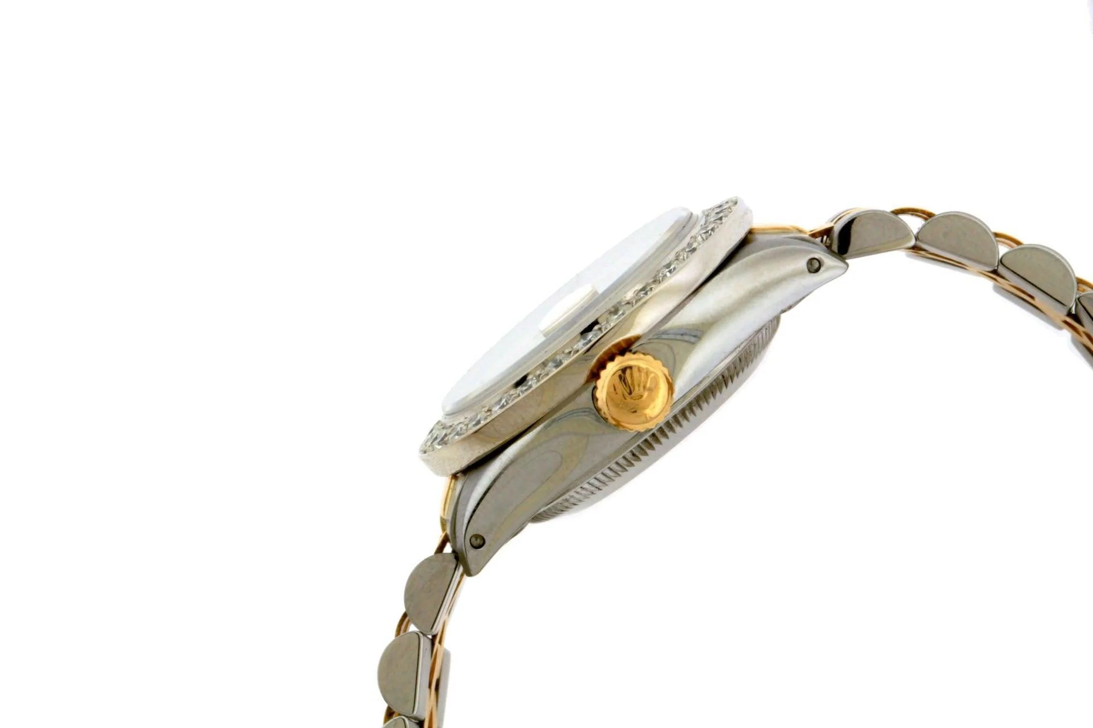 Rolex Datejust 26MM 6917 Ice Blue Floral Diamond Dial Diamond Bezel Two Tone Yellow Gold Jubilee Bracelet 1.2ct - Image 2