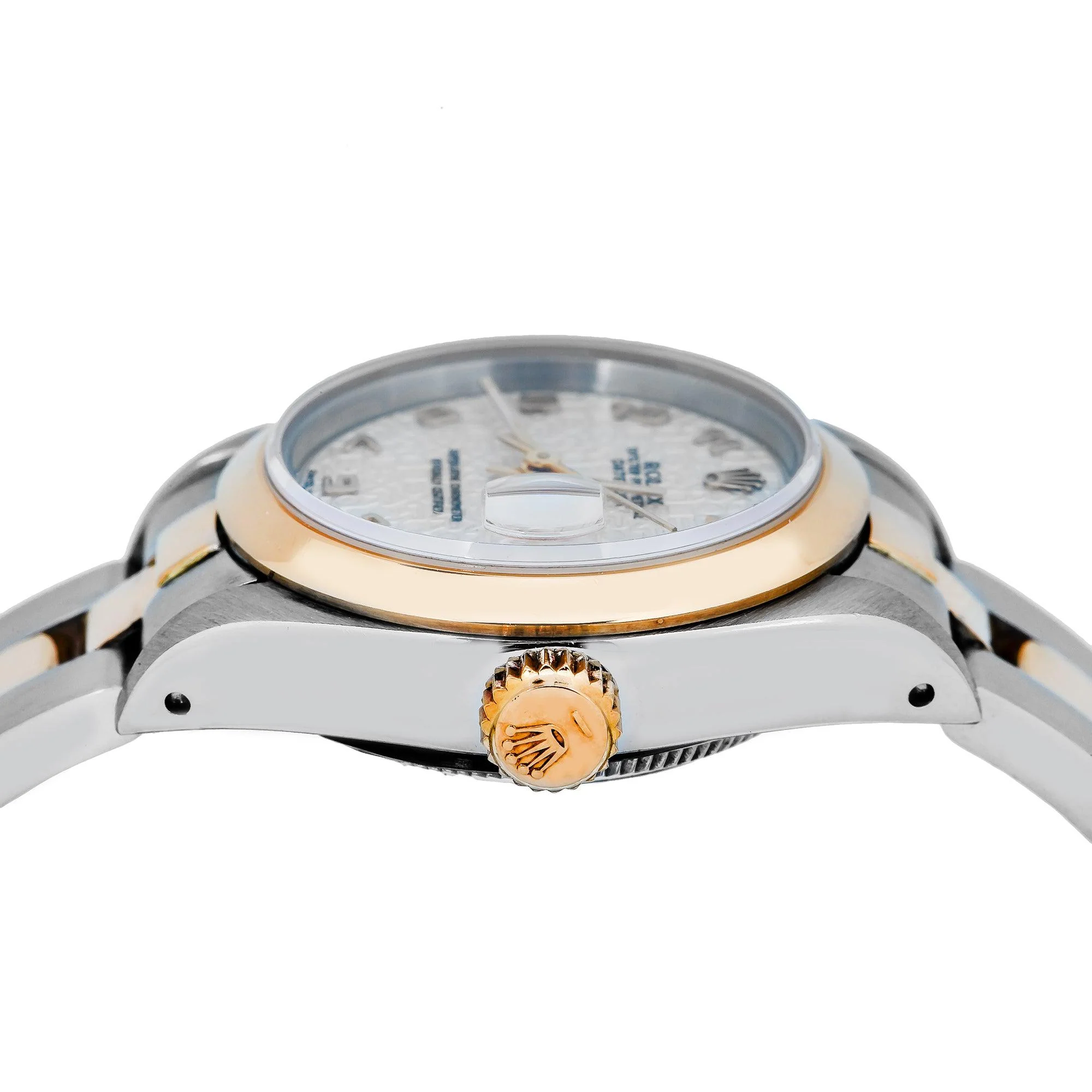 Rolex Datejust 26MM 6917 Ivory Arabic Dial Smooth Bezel Two Tone Yellow Gold Oyster Bracelet - Image 5
