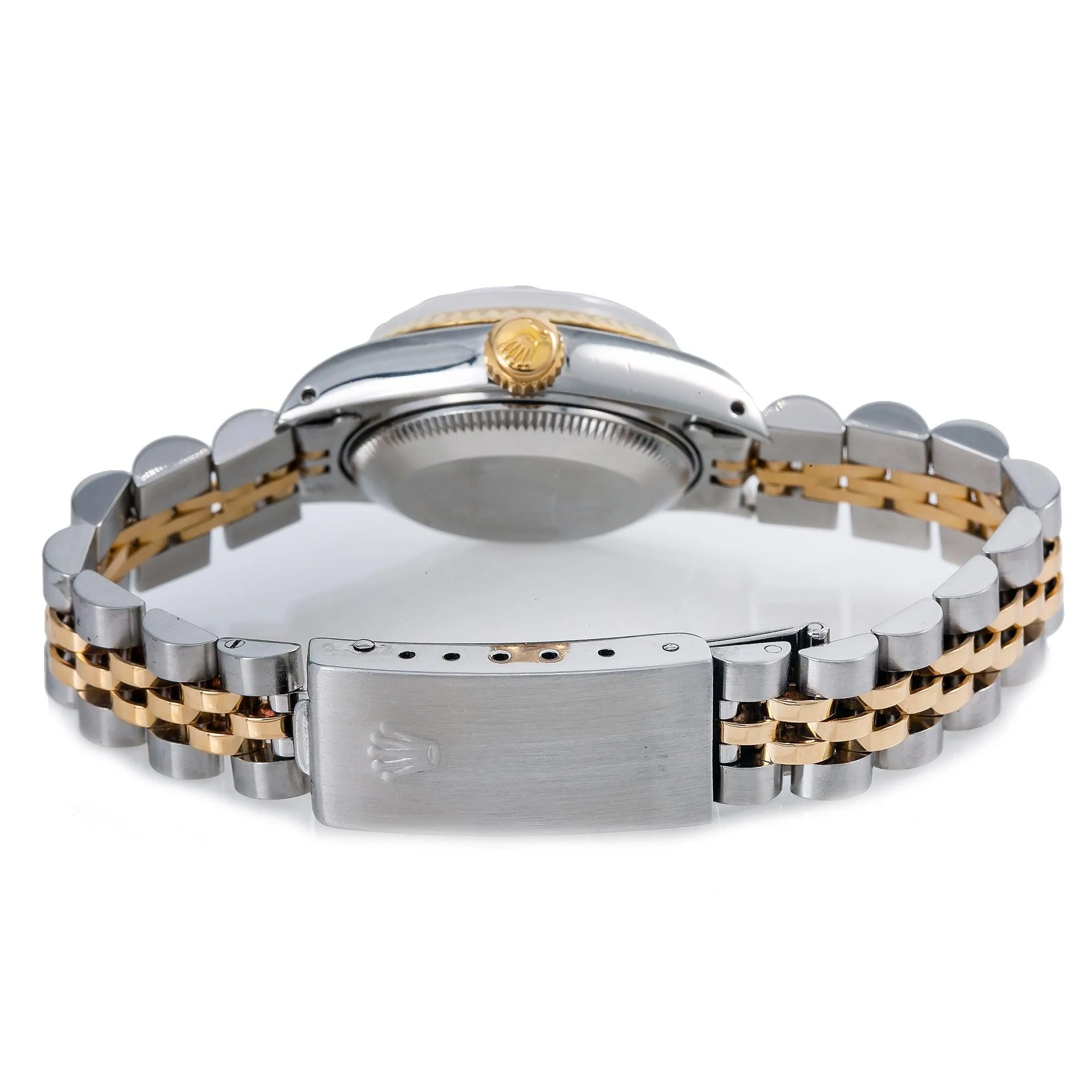 Rolex Datejust 26MM 6917 Red Diamond Dial Fluted Bezel Two Tone Yellow Gold Jubilee Bracelet - Image 6