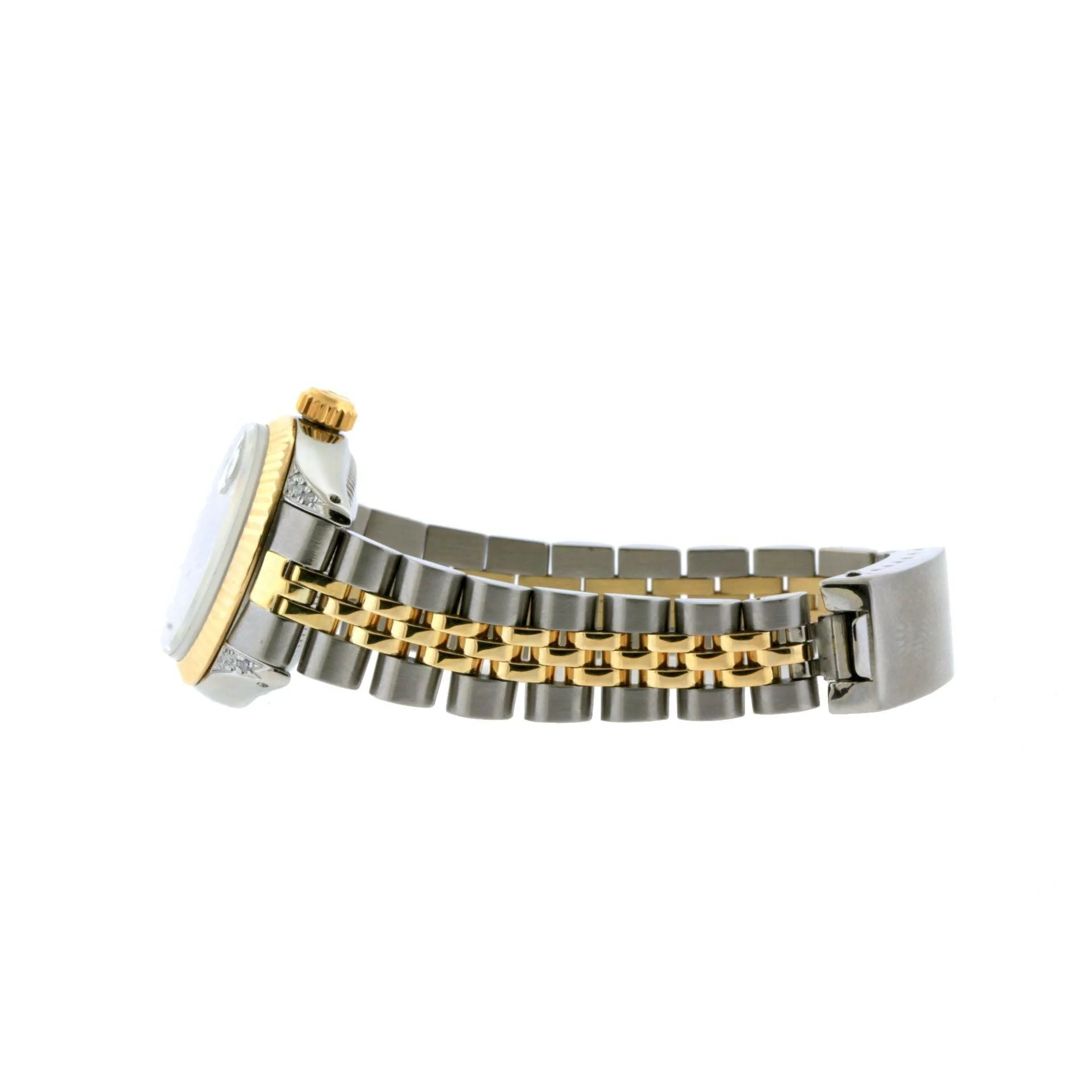 Rolex Datejust 26MM 6917 Silver Diamond Dial Fluted Bezel Two Tone Yellow Gold Jubilee Bracelet - Image 3