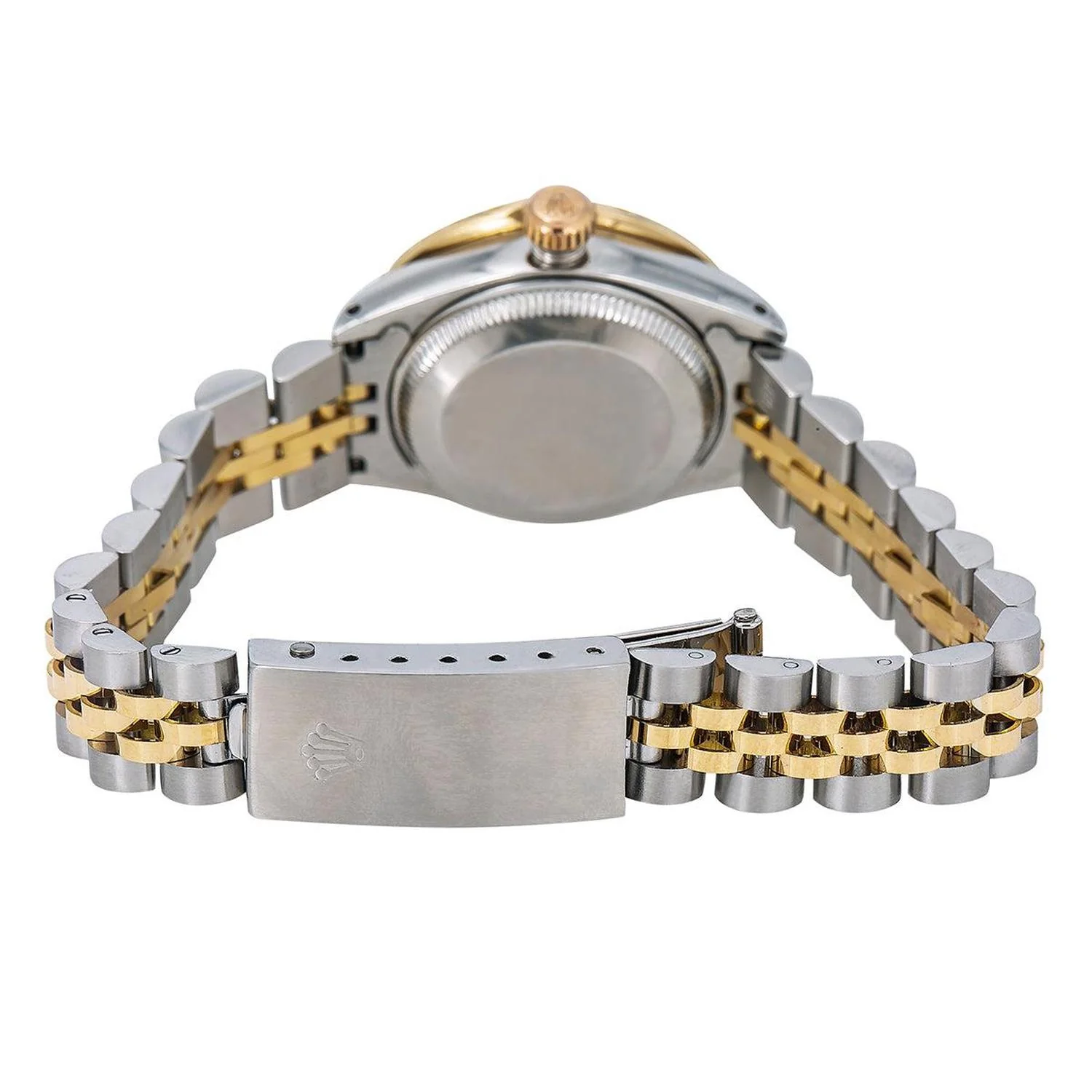Rolex Datejust 26MM 69173 Diamond Paved Roman Dial Diamond Bezel Two Tone Yellow Gold Jubilee Bracelet - Image 6