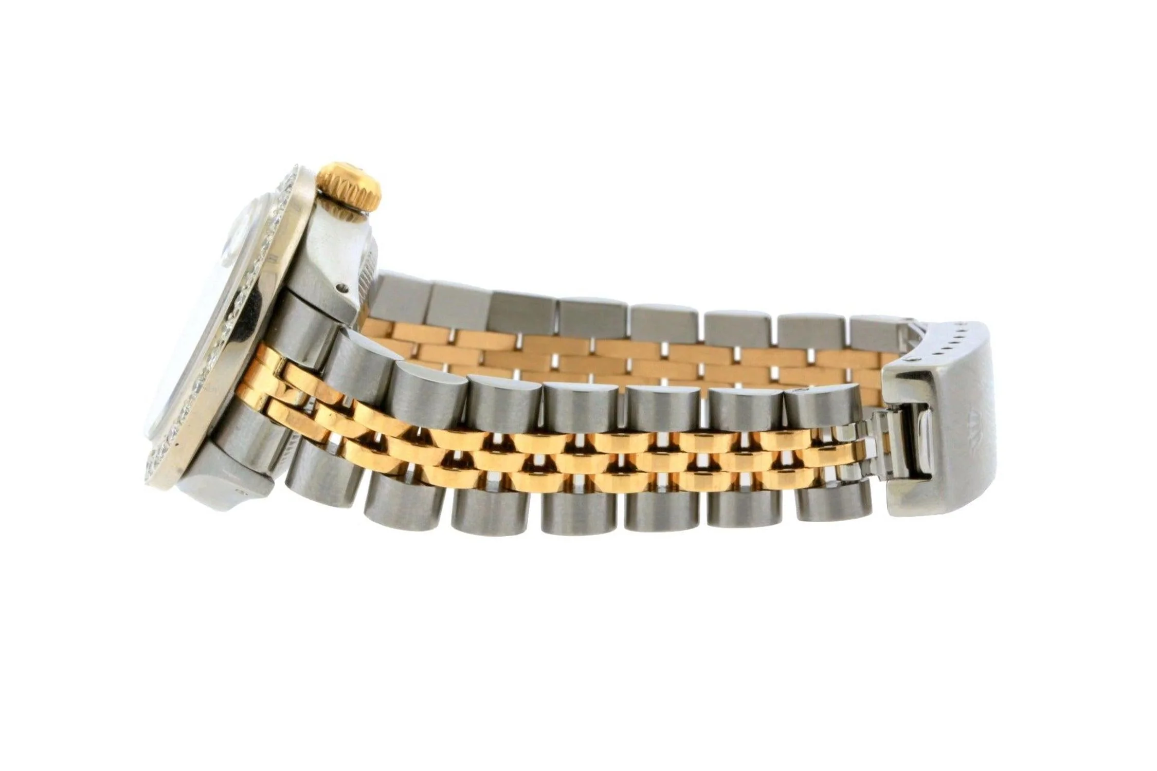 Rolex Datejust 26MM 69173 Ice Blue Floral Diamond Dial Diamond Bezel Two Tone Yellow Gold Jubilee Bracelet 1.2ct - Image 3