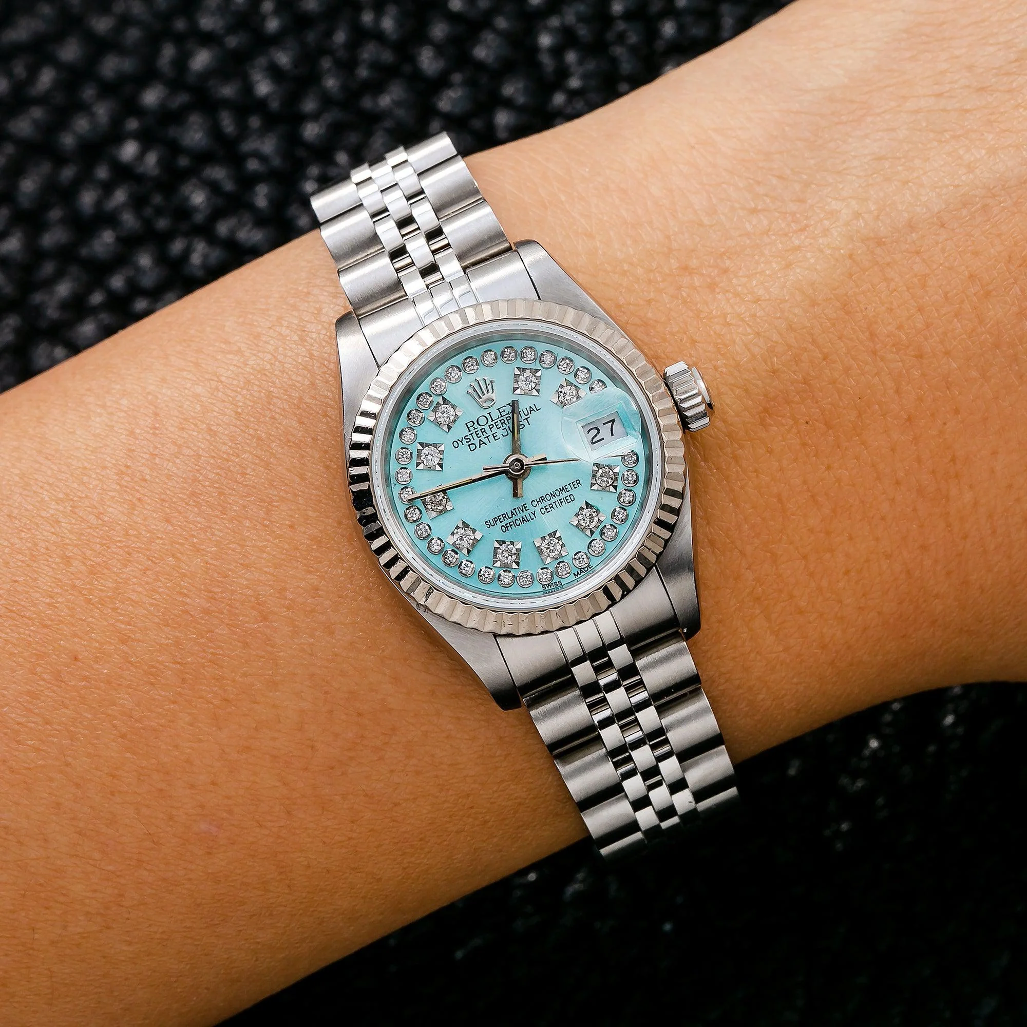 Rolex Datejust 26MM 69174 Ice Blue Diamond Dial Fluted Bezel Stainless Steel Jubilee Bracelet - Image 2