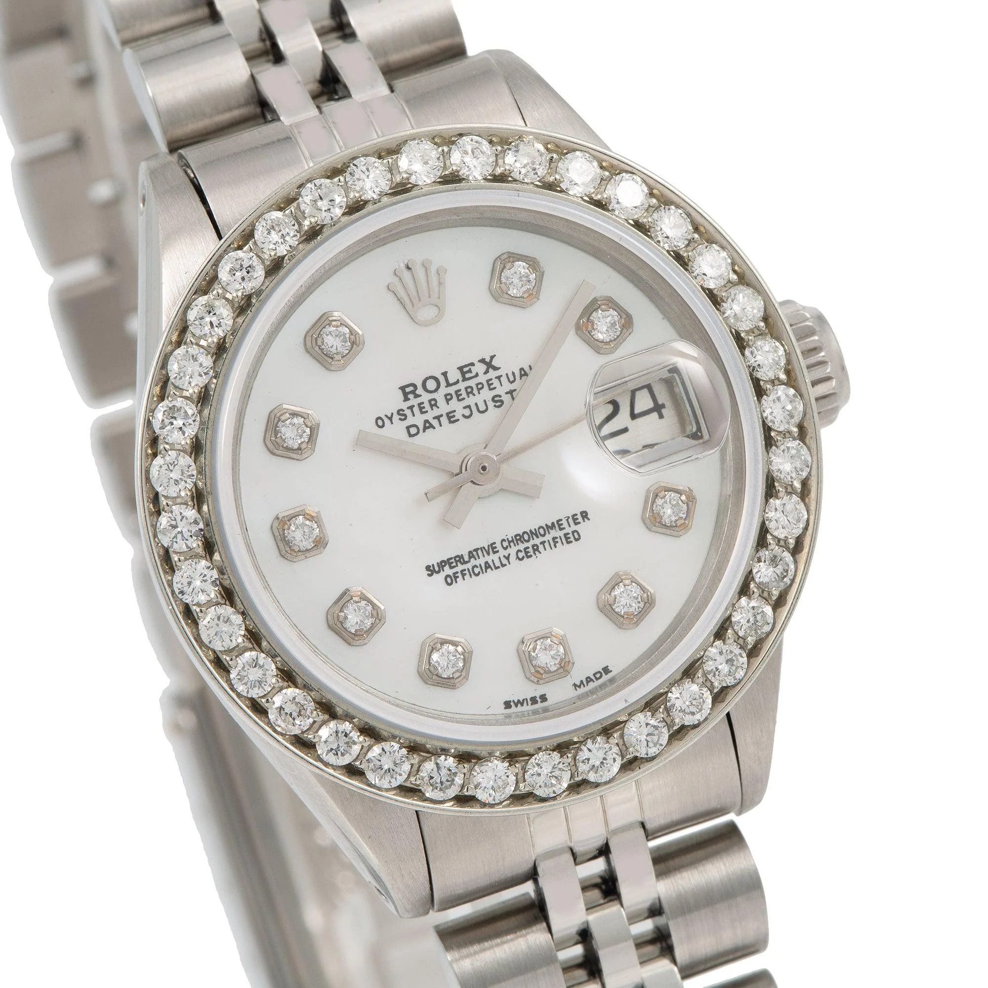 Rolex Datejust 26MM 69240 Silver Diamond Dial Diamond Bezel Stainless Steel Jubilee Bracelet 0.9ct - Image 3