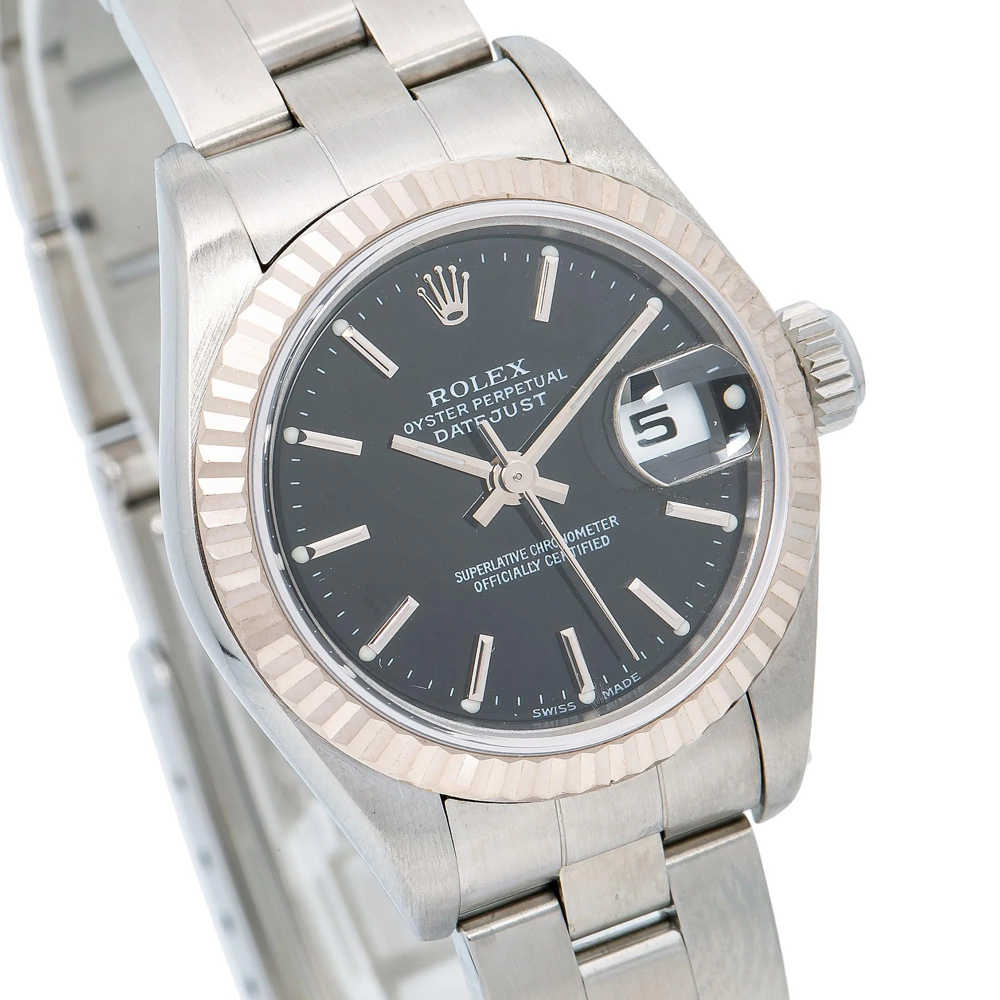 Rolex Datejust 26MM 79174 Black Dial Fluted Bezel Stainless Steel Oyster Bracelet - Image 3