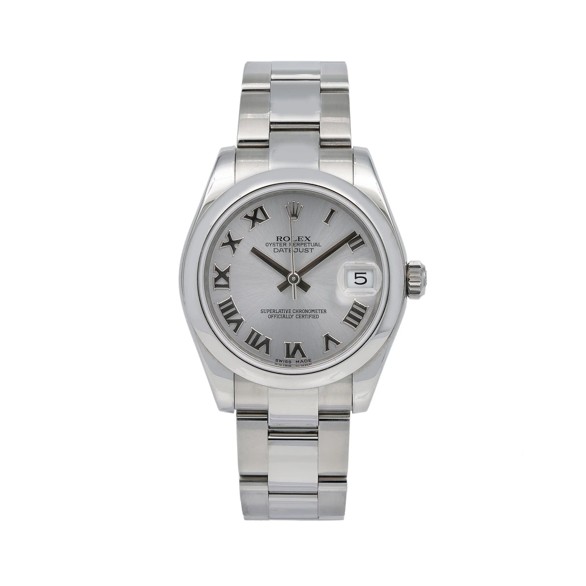Rolex Datejust 31MM 178240 Silver Roman Dial Smooth Bezel Stainless Steel Oyster Bracelet