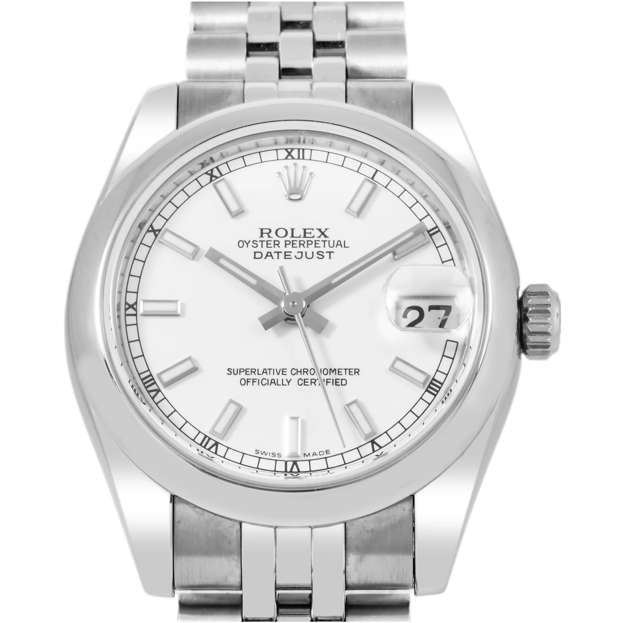 Rolex Datejust 31MM 178240 White Dial Smooth Bezel Stainless Steel Jubilee Bracelet - Image 3