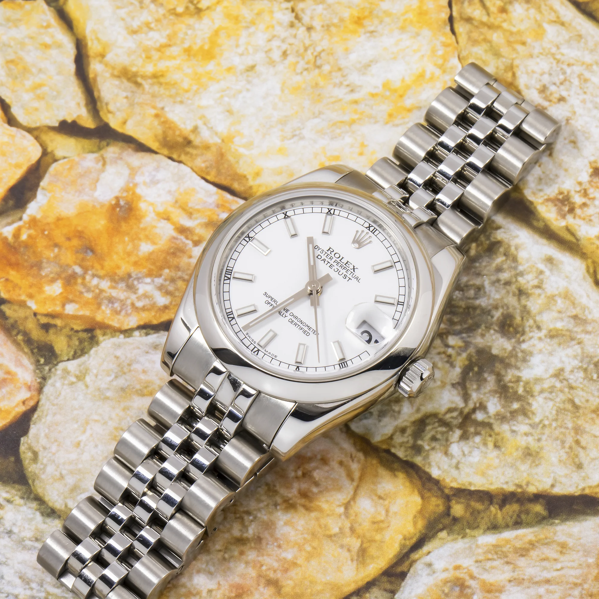Rolex Datejust 31MM 178240 White Dial Smooth Bezel Stainless Steel Jubilee Bracelet - Image 4