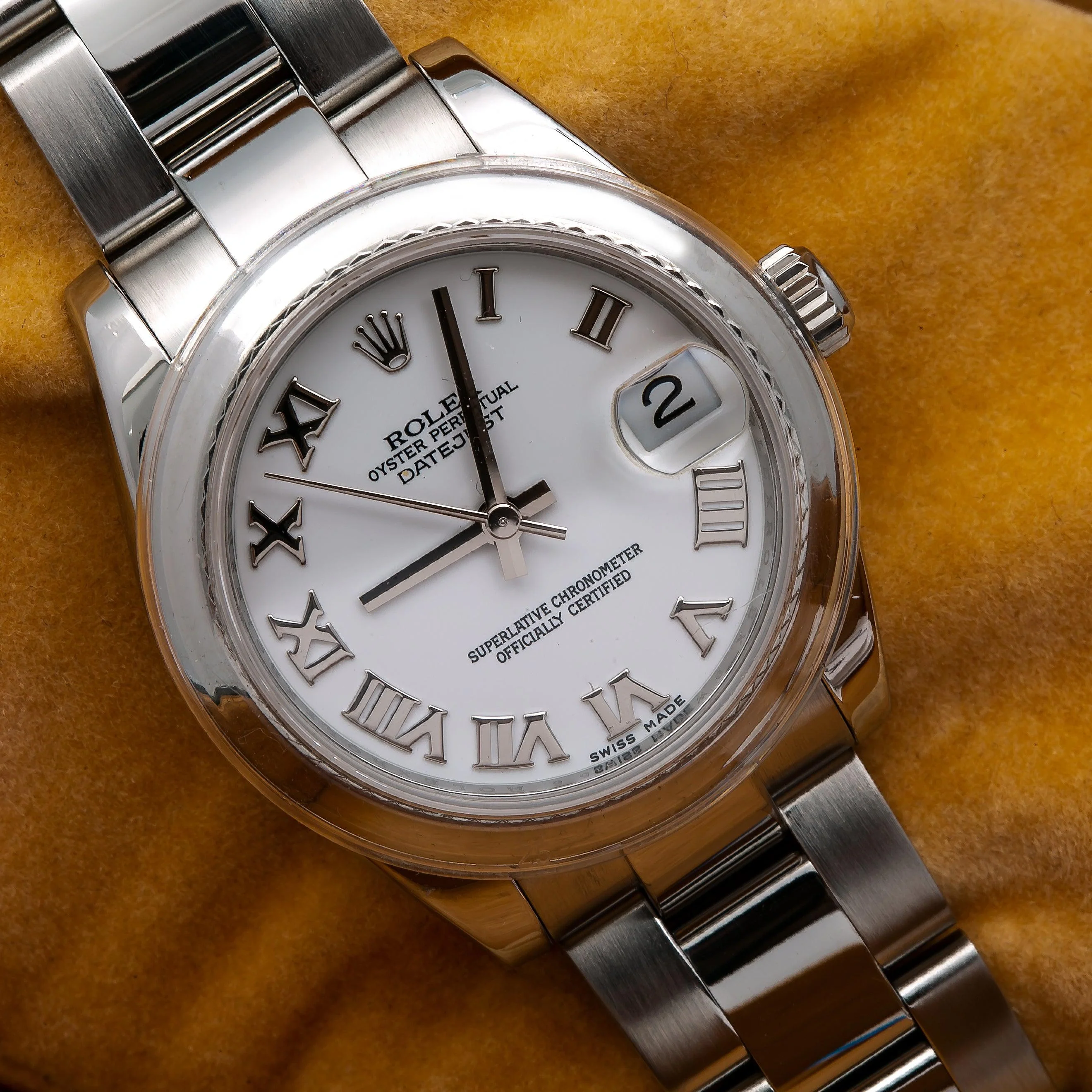 Rolex Datejust 31MM 178240 White Roman Dial Smooth Bezel Stainless Steel Oyster Bracelet - Image 2