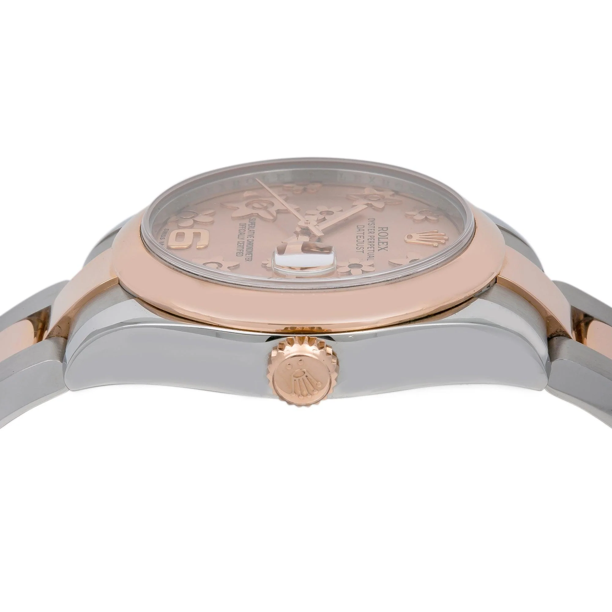 Rolex Datejust 31MM 178241 Pink Floral Dial Smooth Bezel Two Tone Rose Gold Oyster Bracelet - Image 4