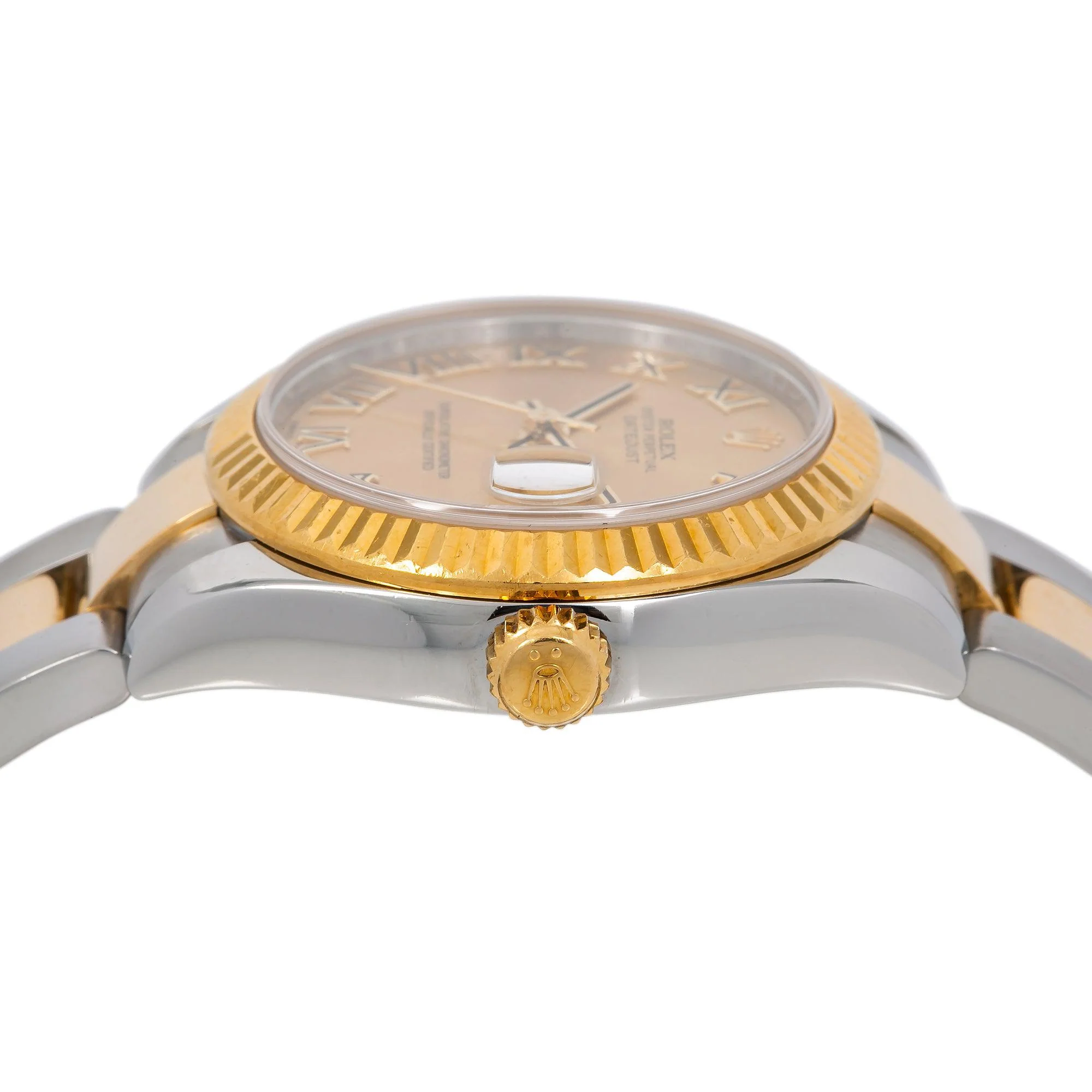 Rolex Datejust 31MM 178243 Champagne Roman Dial Fluted Bezel Two Tone Yellow Gold Oyster Bracelet - Image 4