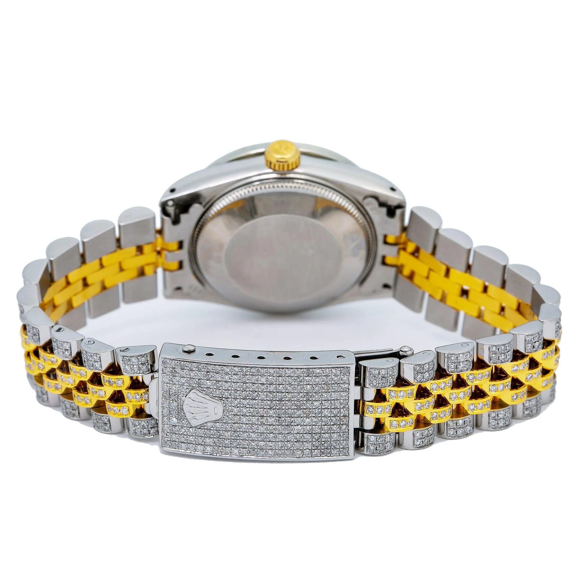 Rolex Datejust 31MM 6824 Blue Diamond Dial Diamond Bezel Two Tone Yellow Gold Full Diamond Jubilee Bracelet - Image 6