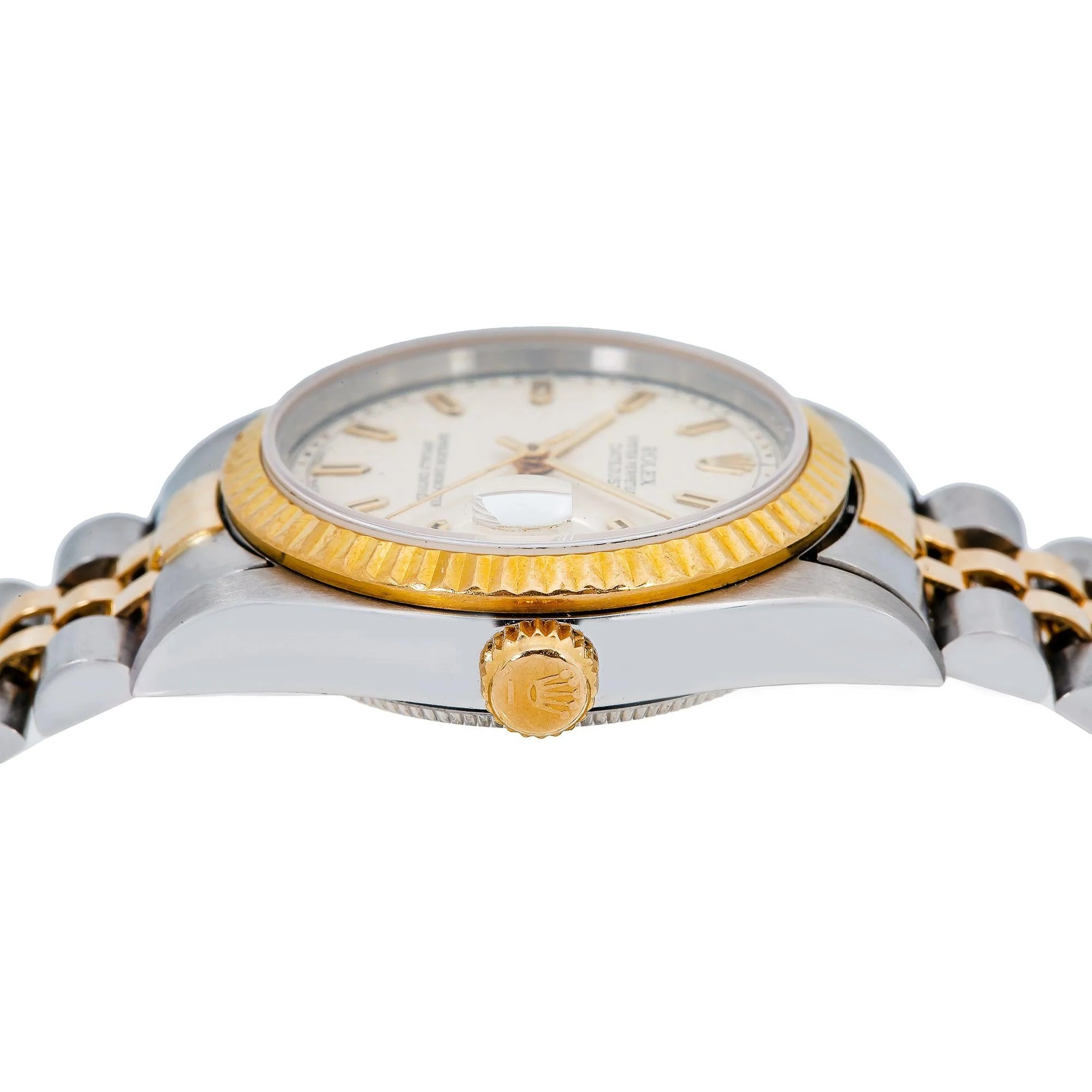 Rolex Datejust 31MM 6824 Ivory Pattern Dial Fluted Bezel Two Tone Yellow Gold Jubilee Bracelet - Image 5