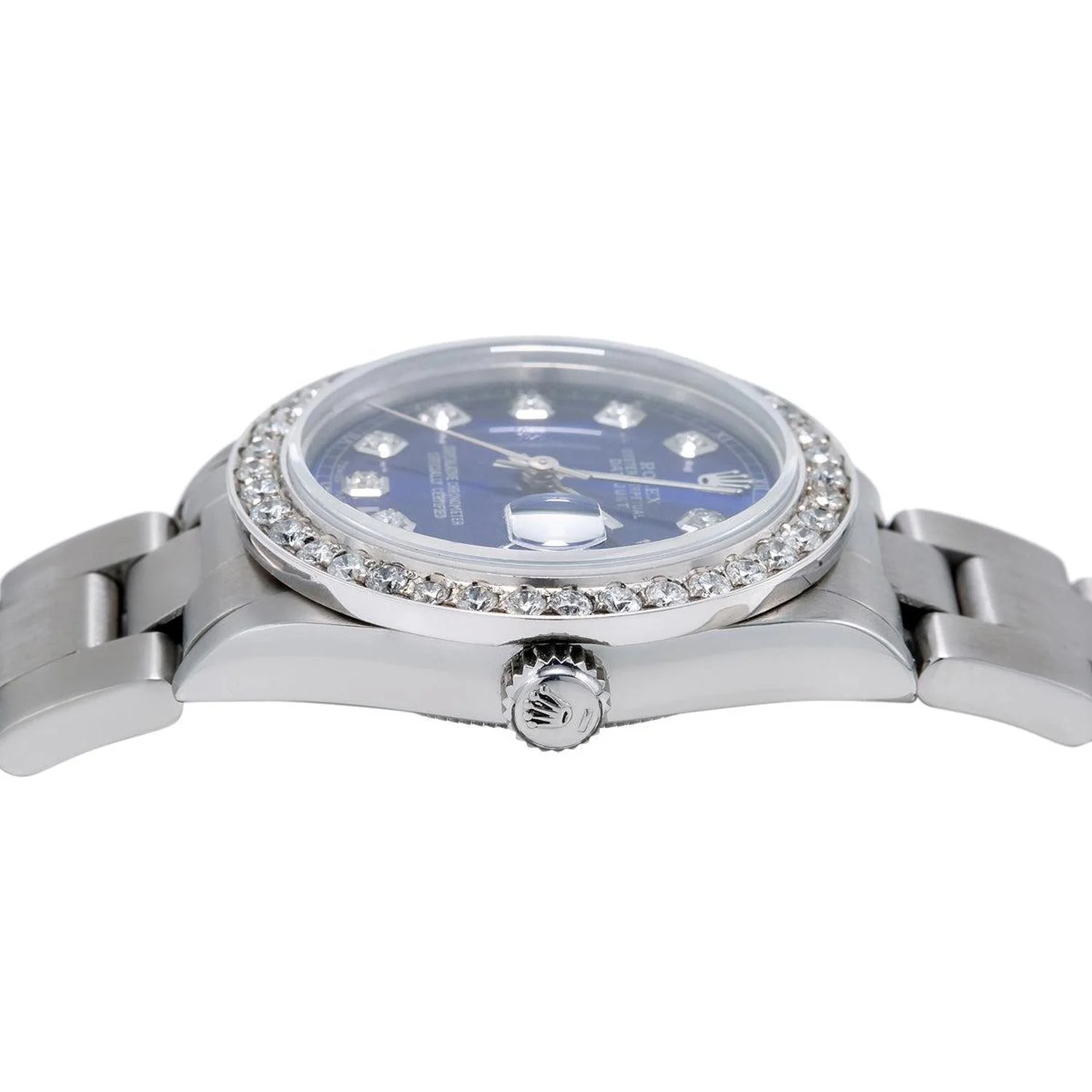Rolex Datejust 31MM 68240 Blue Diamond Dial Diamond Bezel Stainless Steel Oyster Bracelet 1.05ct - Image 5