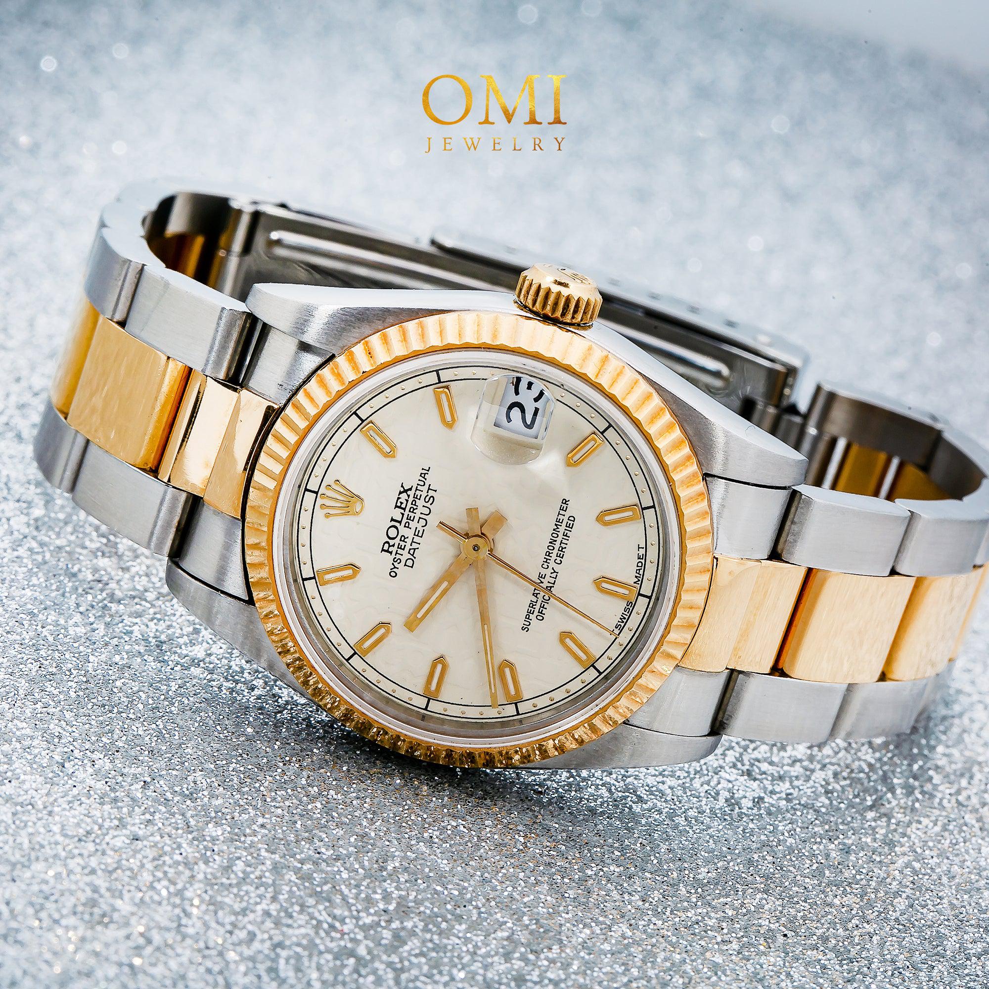 Rolex Datejust 31MM 68243 Ivory Pattern Dial Fluted Bezel Two Tone Yellow Gold Oyster Bracelet - Image 3
