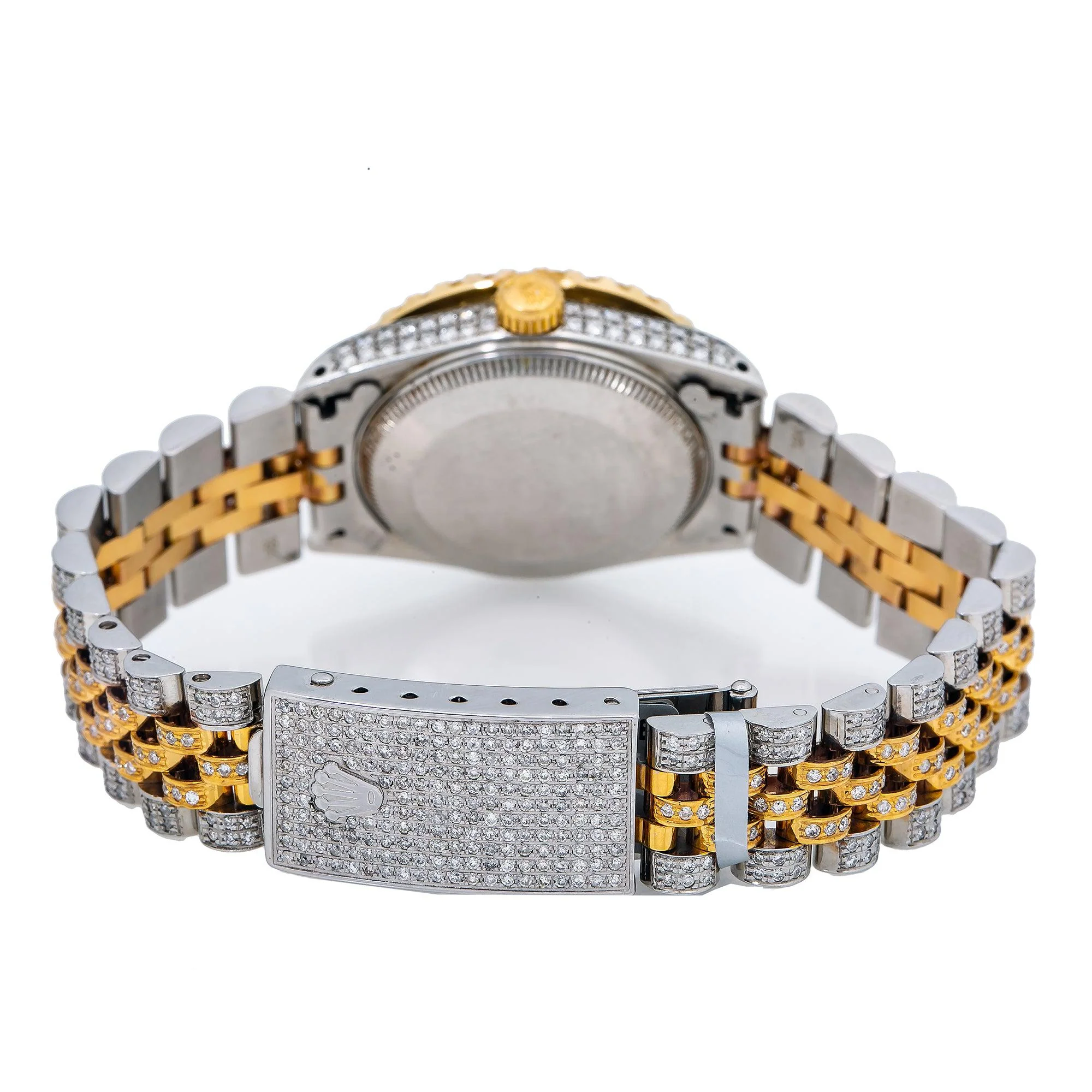 Rolex Datejust 31MM 6827 Red Roman Diamond Dial Diamond Bezel Two Tone Yellow Gold Full Diamond Jubilee Bracelet 7.25ct - Image 5