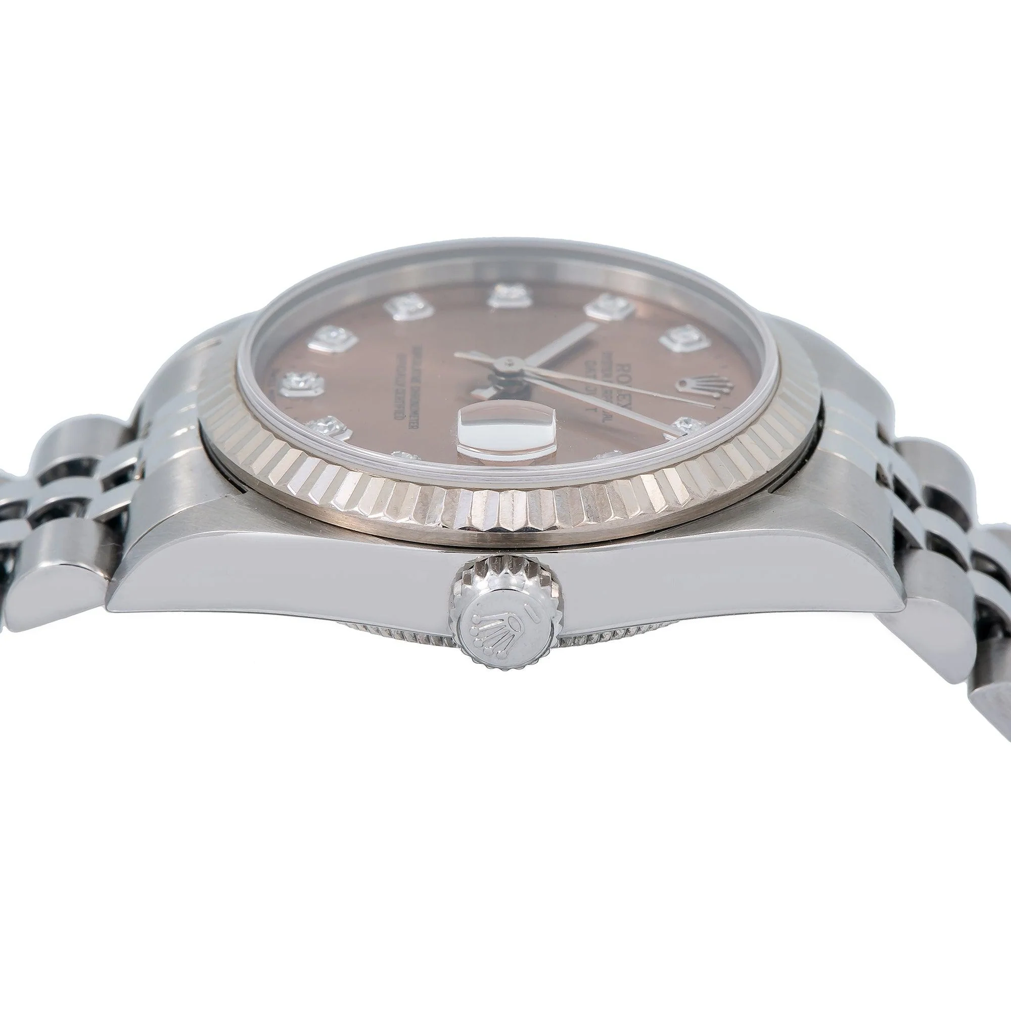 Rolex Datejust 31MM 68274 Brown Diamond Dial Fluted Bezel Stainless Steel Jubilee Bracelet - Image 5