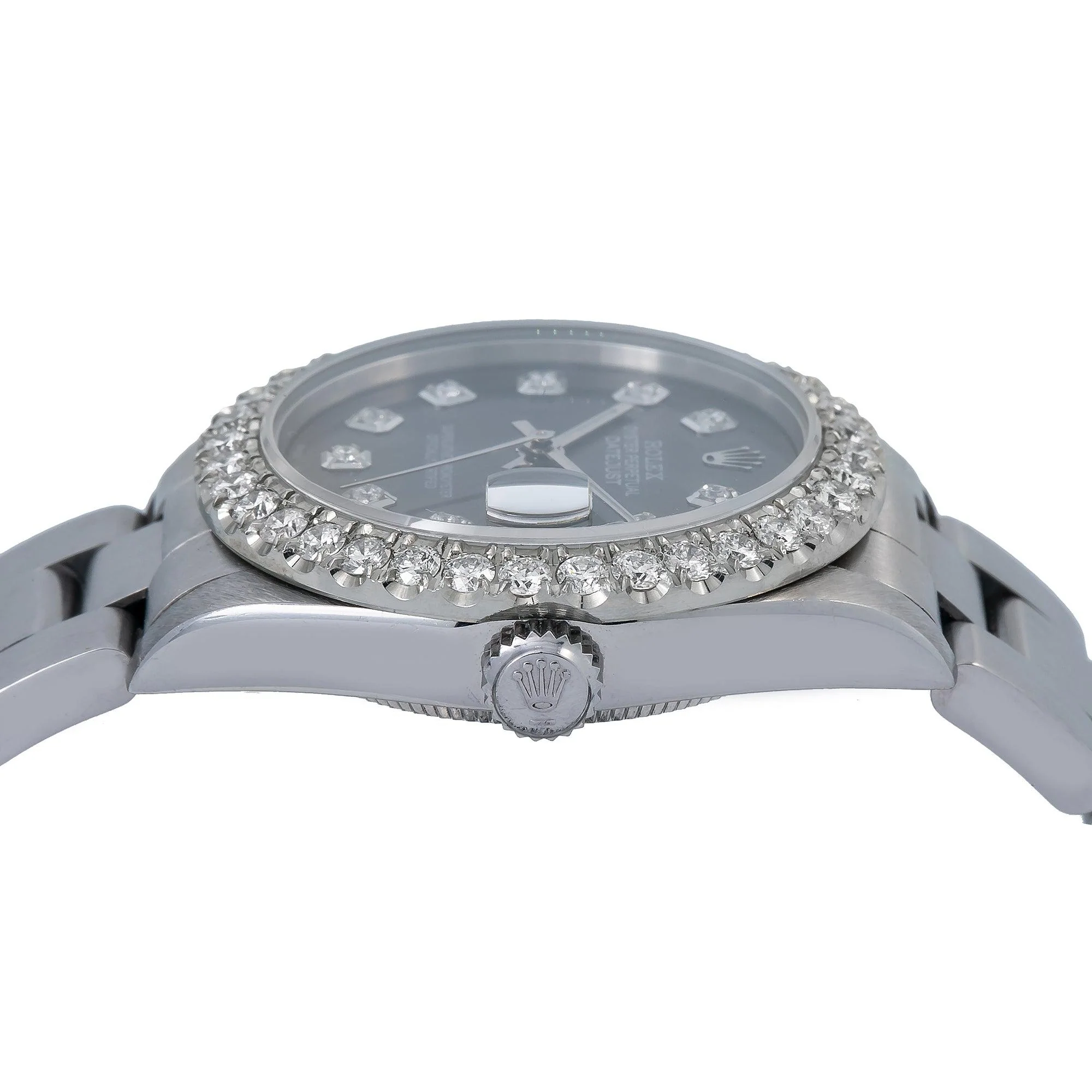 Rolex Datejust 31MM 78240 Black Diamond Dial Diamond Bezel Stainless Steel Oyster Bracelet - Image 4