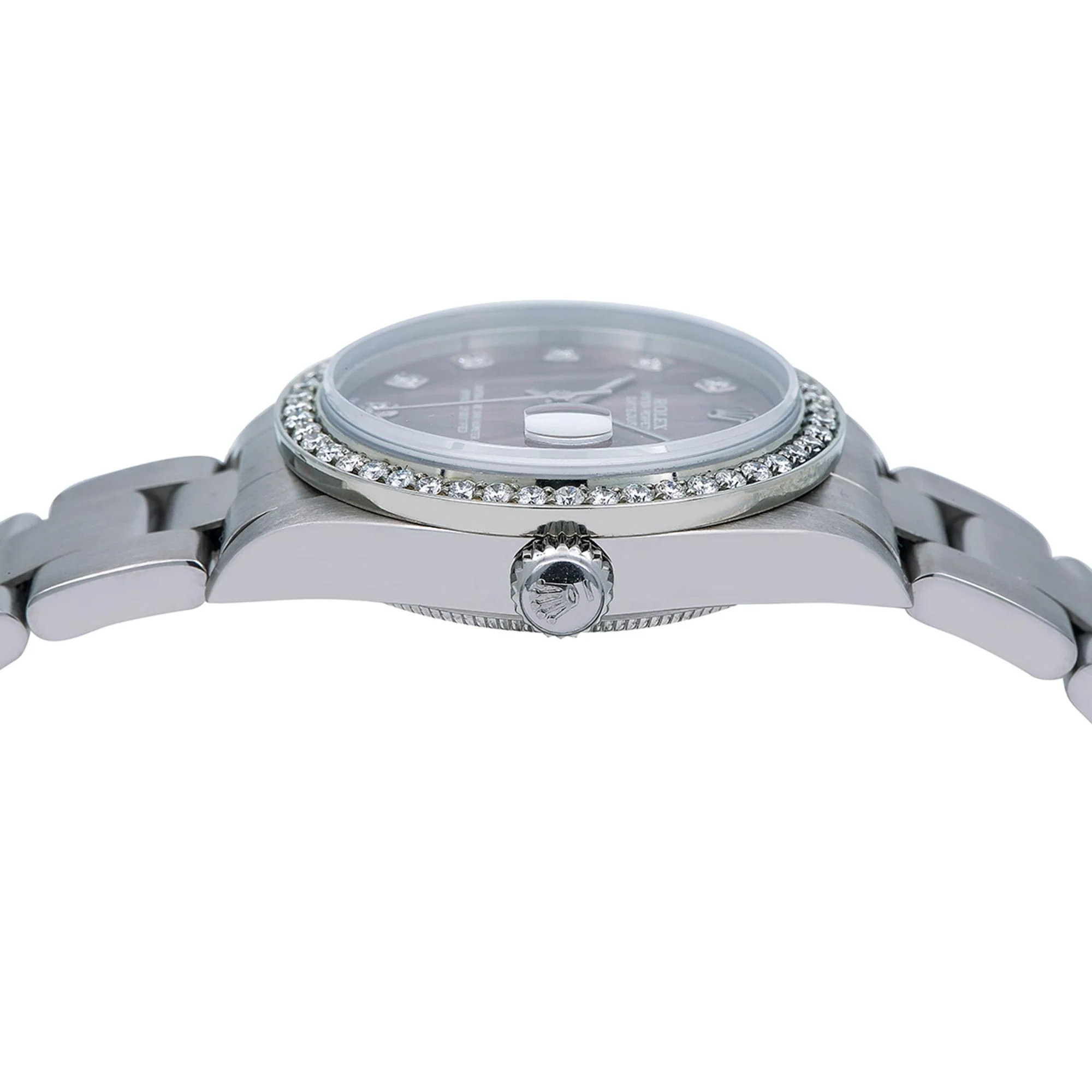 Rolex Datejust 31MM 78240 Black Mother of Pearl Diamond Dial Diamond Bezel Stainless Steel Oyster Bracelet 1.05ct - Image 4