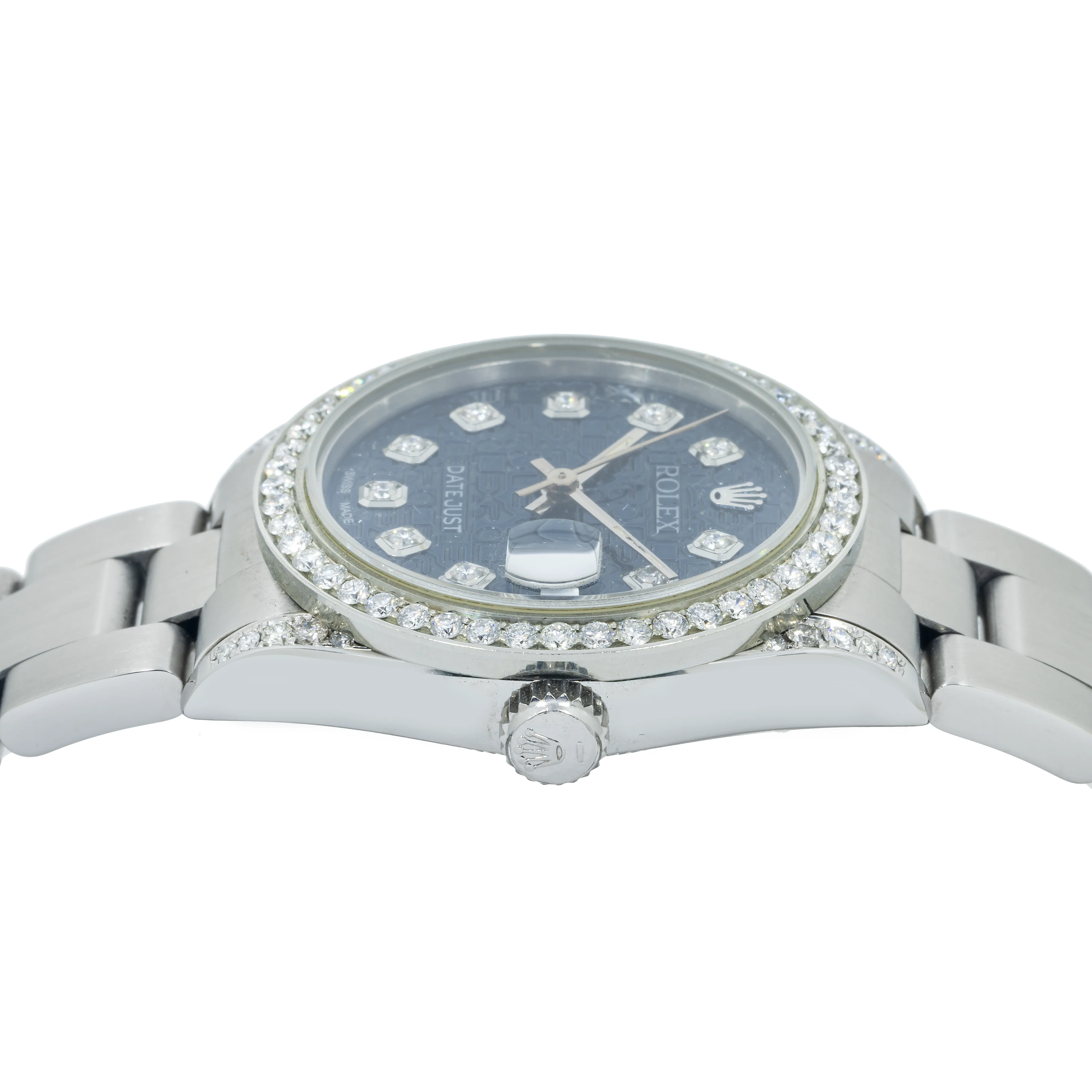 Rolex Datejust 31MM 78240 Blue Pattern Diamond Dial Diamond Bezel Stainless Steel Oyster Bracelet - Image 5
