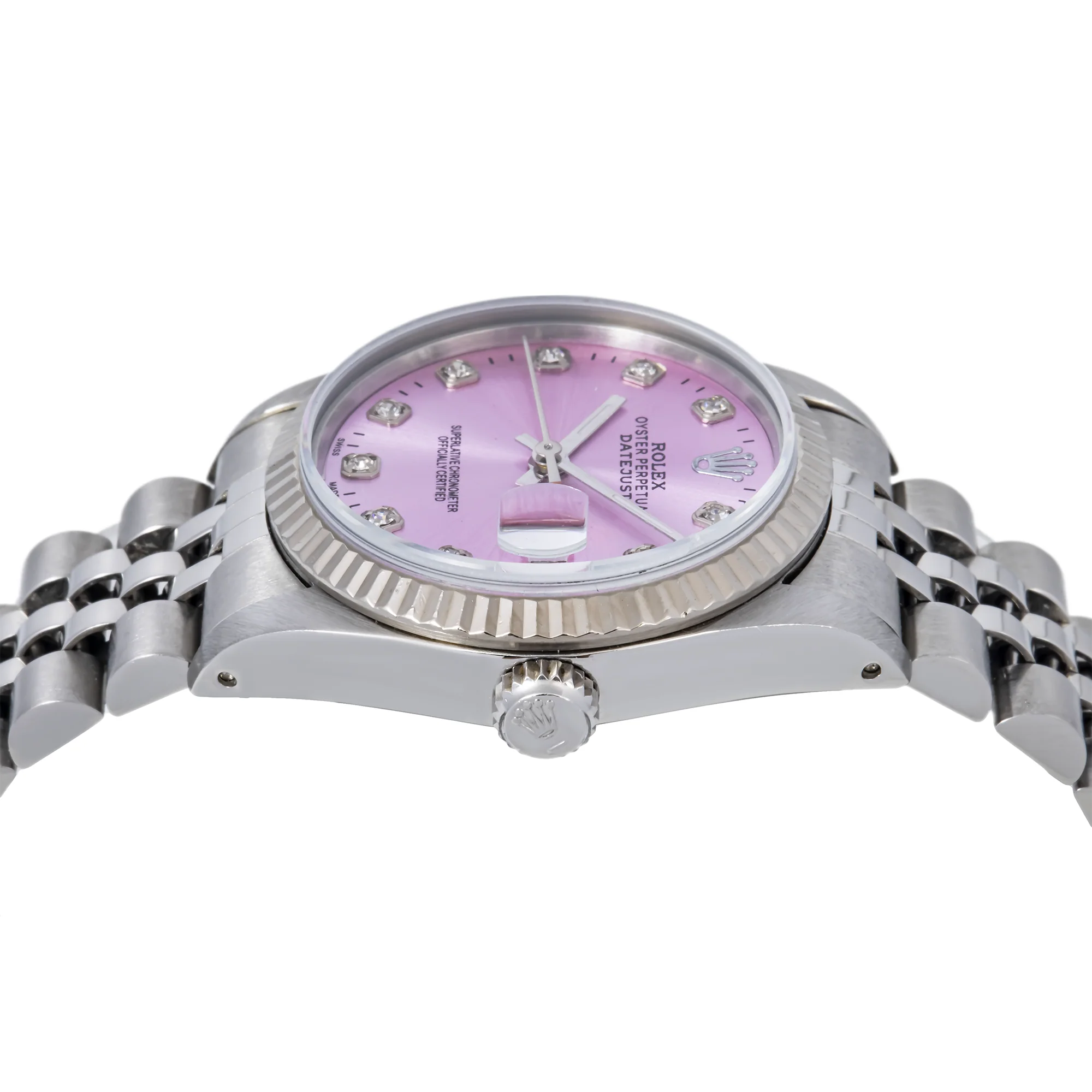 Rolex Datejust 31MM 78274 Purple Diamond Dial Fluted Bezel Stainless Steel Jubilee Bracelet - Image 3