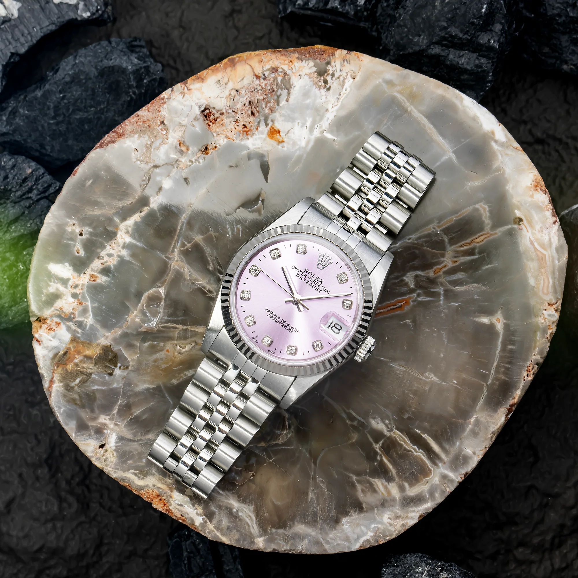 Rolex Datejust 31MM 78274 Purple Diamond Dial Fluted Bezel Stainless Steel Jubilee Bracelet - Image 5