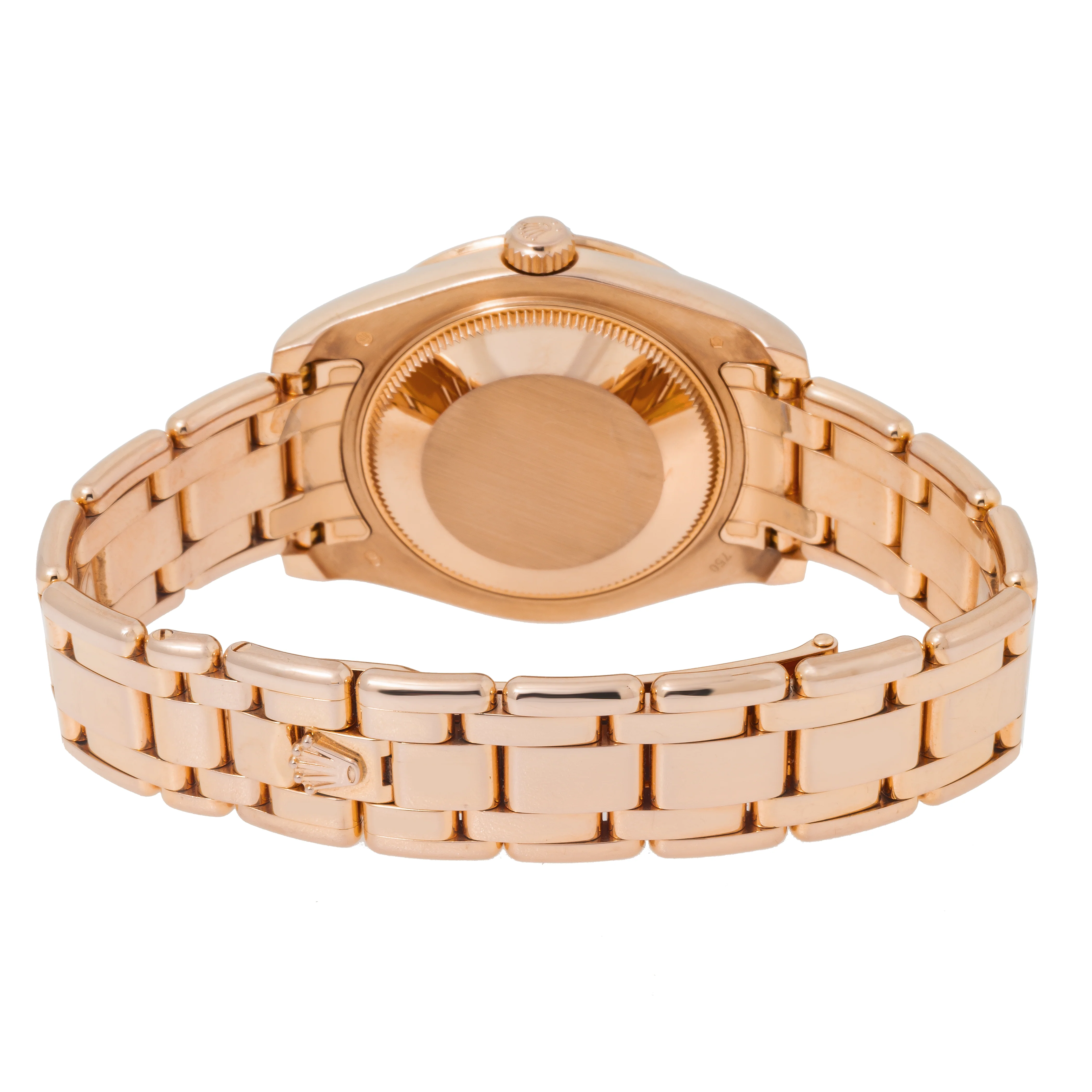 Rolex Datejust 34MM 81315 Chocolate Roman Dial Diamond Bezel 18K Rose Gold Pearlmaster Bracelet - Image 6