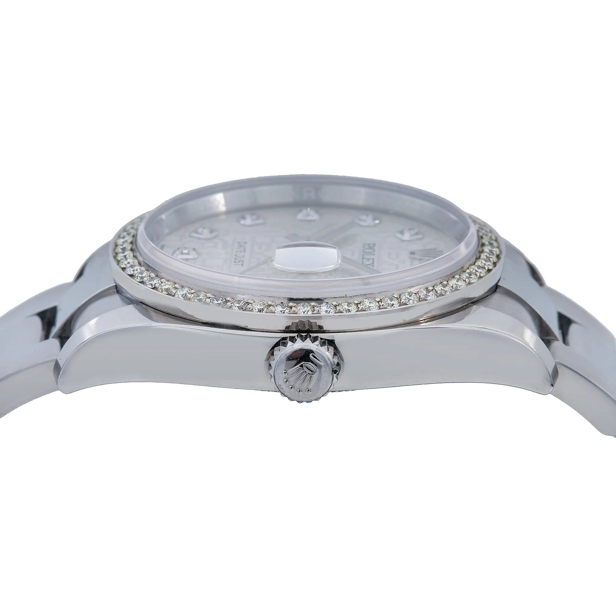 Rolex Datejust 36MM 116200 Silver Pattern Diamond Dial Diamond Bezel Stainless Steel Oyster Bracelet 1.25ct - Image 4