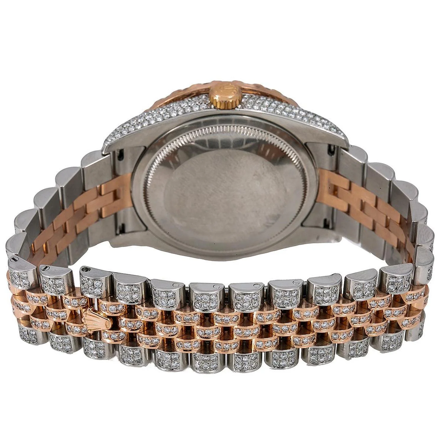 Rolex Datejust 36MM 116231 Diamond Paved Red Eastern Arabic Dial Diamond Bezel Two Tone Rose Gold Full Diamond Jubilee Bracelet 17.25ct - Image 5