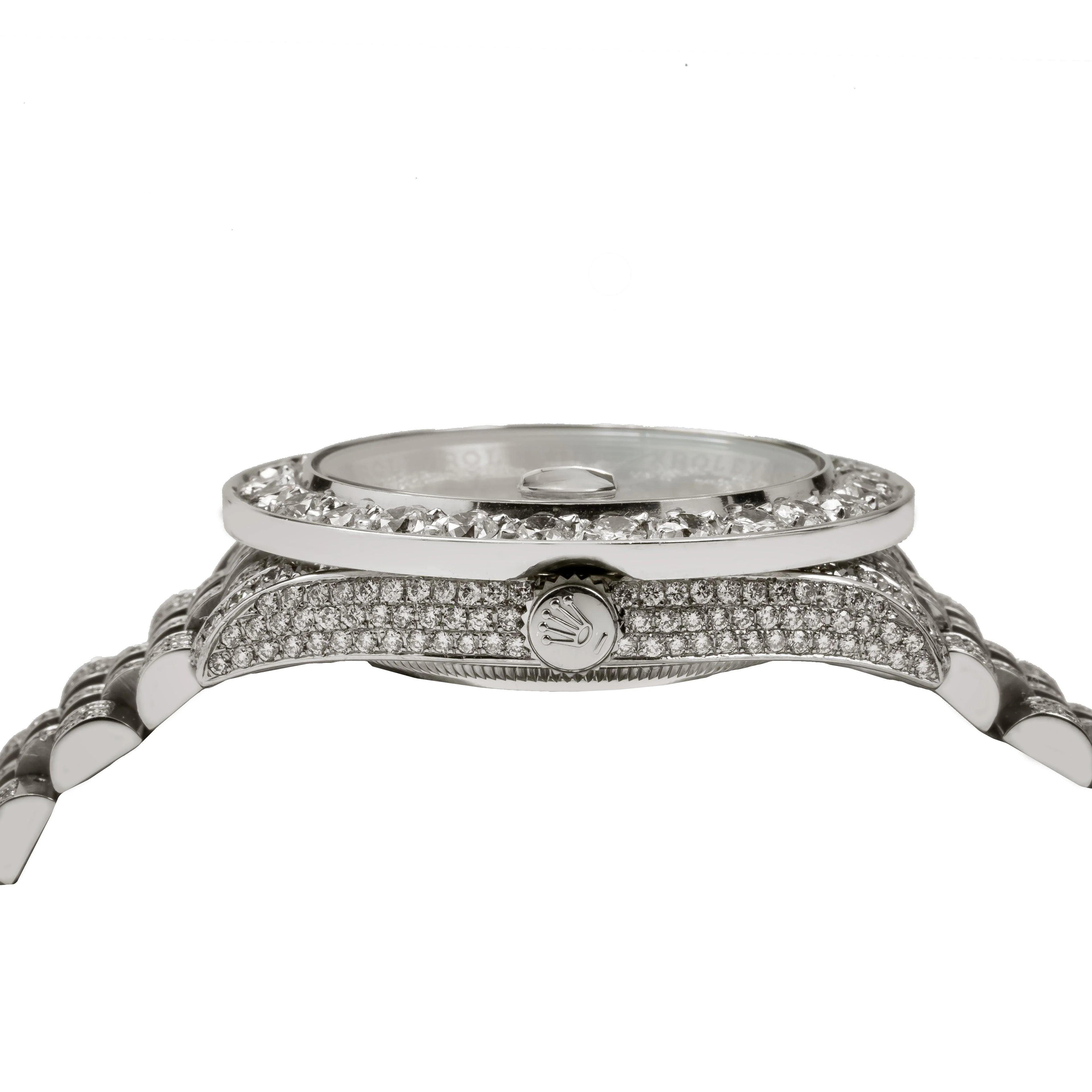 Rolex Datejust 36MM 116234 Brown Roman Diamond Dial Diamond Bezel Stainless Steel Full Diamond Jubilee Bracelet 15.25ct - Image 3