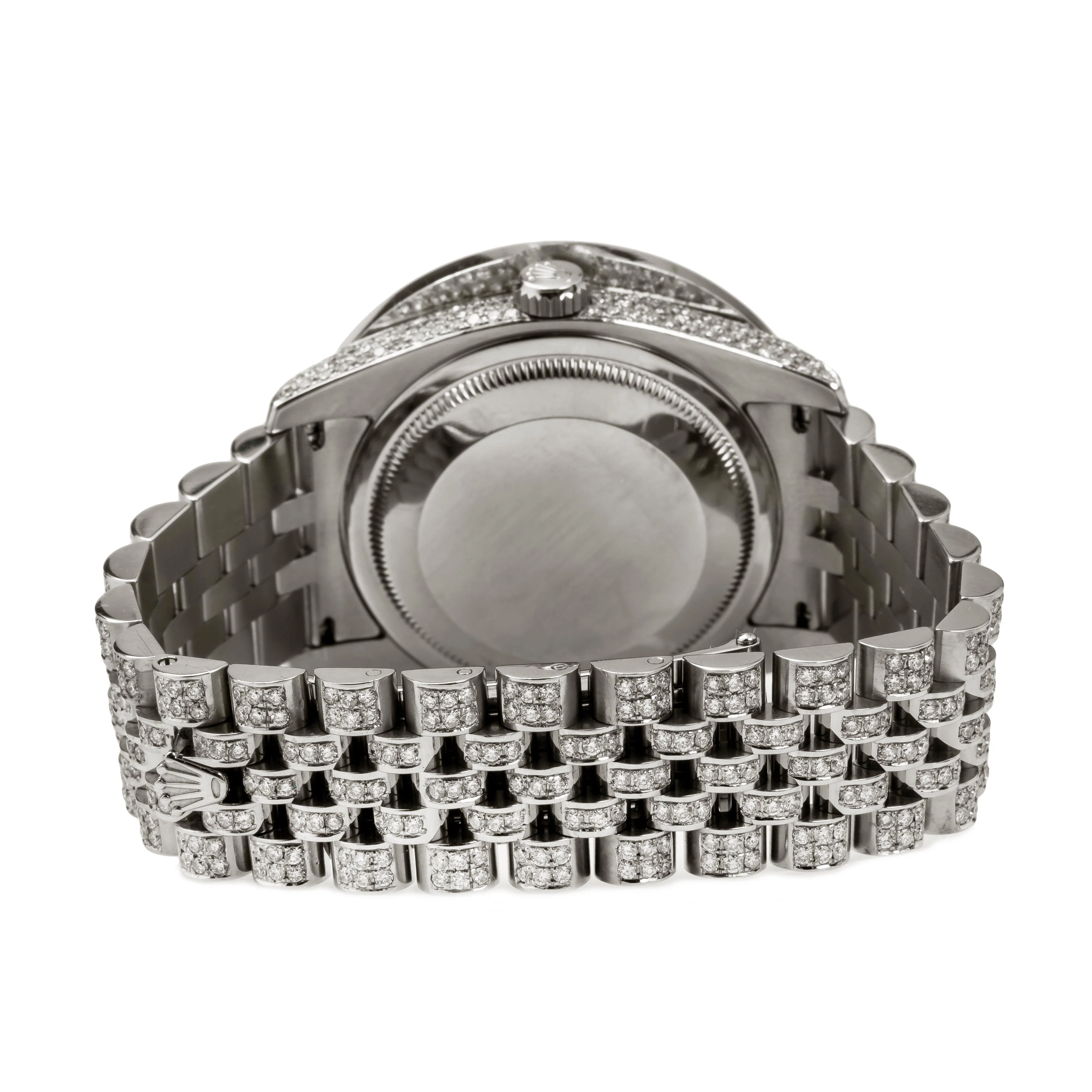 Rolex Datejust 36MM 116234 Brown Roman Diamond Dial Diamond Bezel Stainless Steel Full Diamond Jubilee Bracelet 15.25ct - Image 4