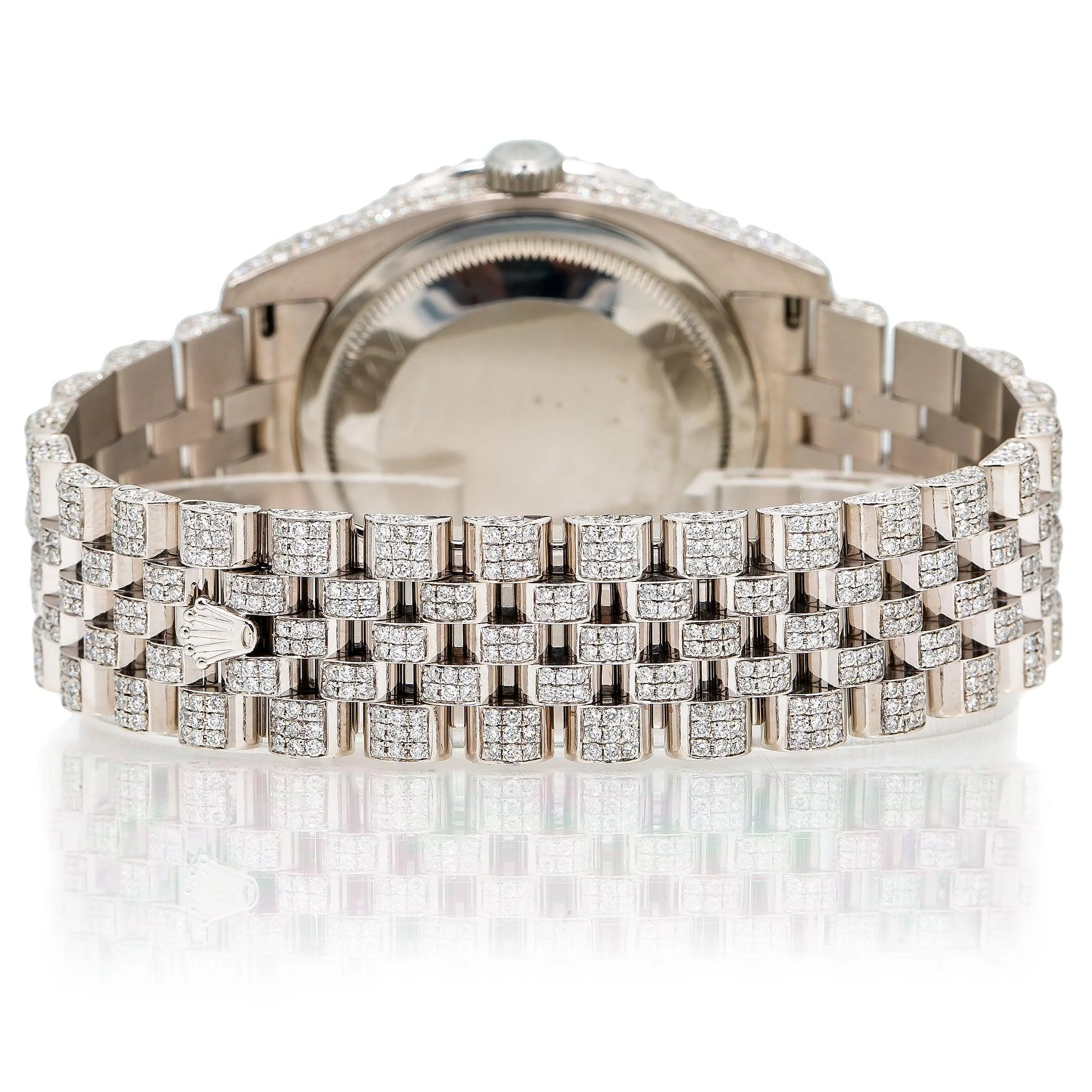 Rolex Datejust 36MM 116234 Diamond Paved Red Eastern Arabic Dial Diamond Bezel Stainless Steel Full Diamond Jubilee Bracelet 12.75ct - Image 6