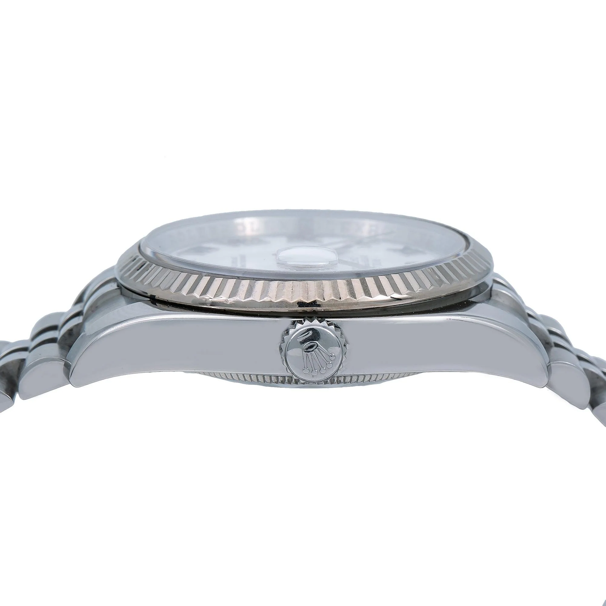 Rolex Datejust 36MM 116234 White Mother of Pearl Roman Dial Fluted Bezel Stainless Steel Jubilee Bracelet - Image 4