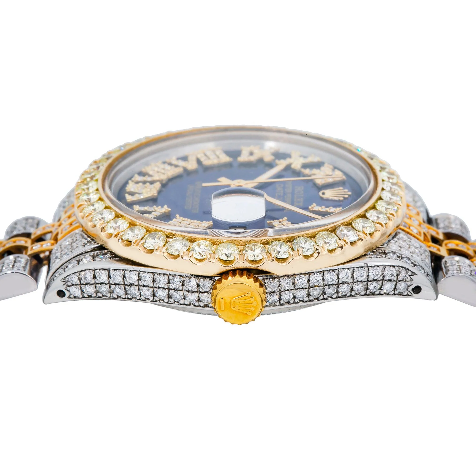 Rolex Datejust 36MM 1601 Blue Roman Diamond Dial Diamond Bezel Two Tone Yellow Gold Full Diamond Jubilee Bracelet 8.75ct - Image 5