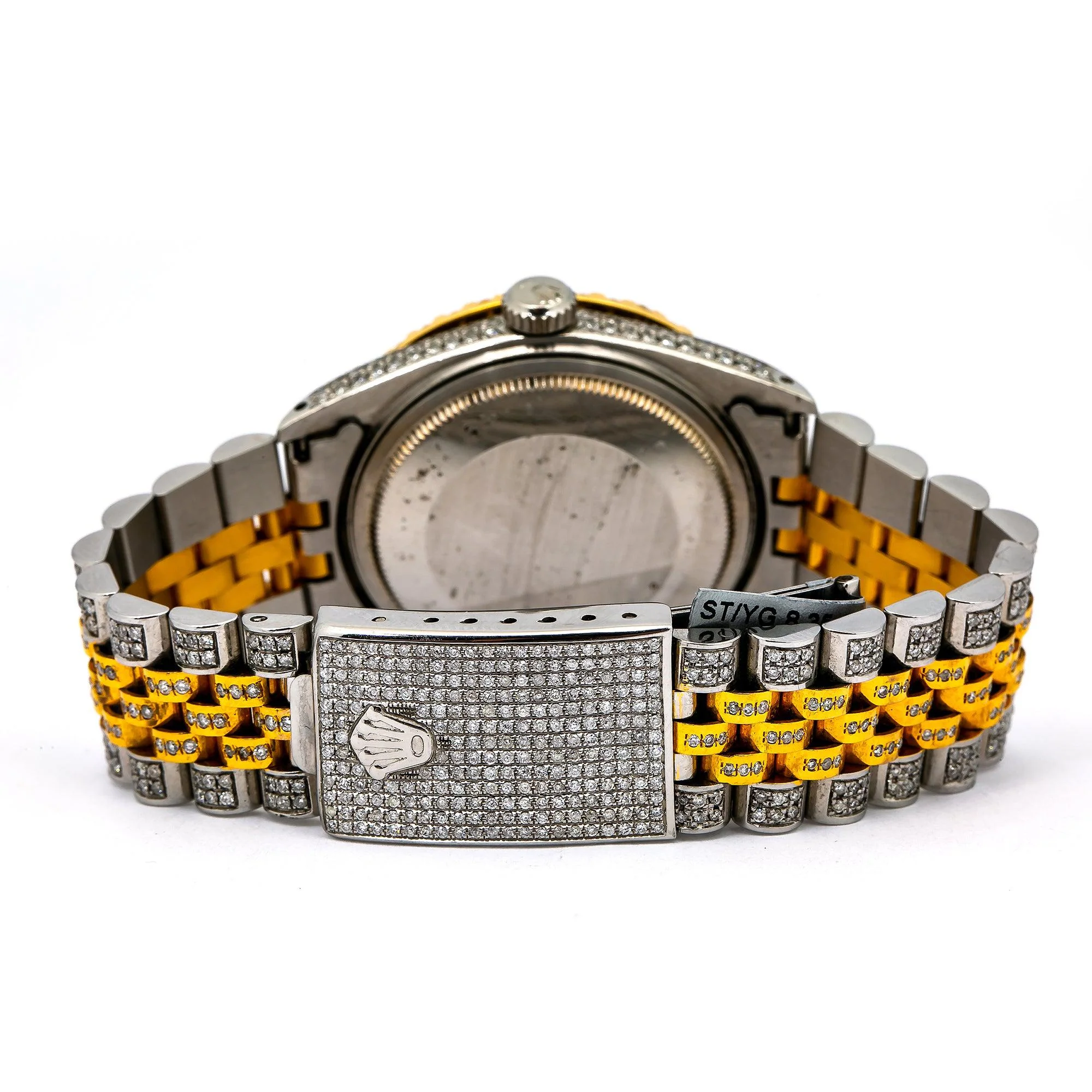 Rolex Datejust 36MM 1601 Gray Baguette Diamond Dial Diamond Bezel Two Tone Yellow Gold Full Diamond Jubilee Bracelet 8.35ct - Image 6