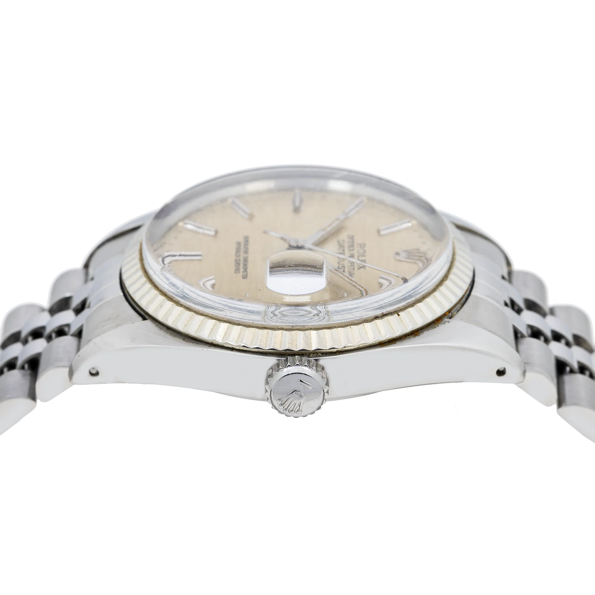 Rolex Datejust 36MM 16014 Silver Linen Dial Fluted Bezel Stainless Steel Jubilee Bracelet - Image 3