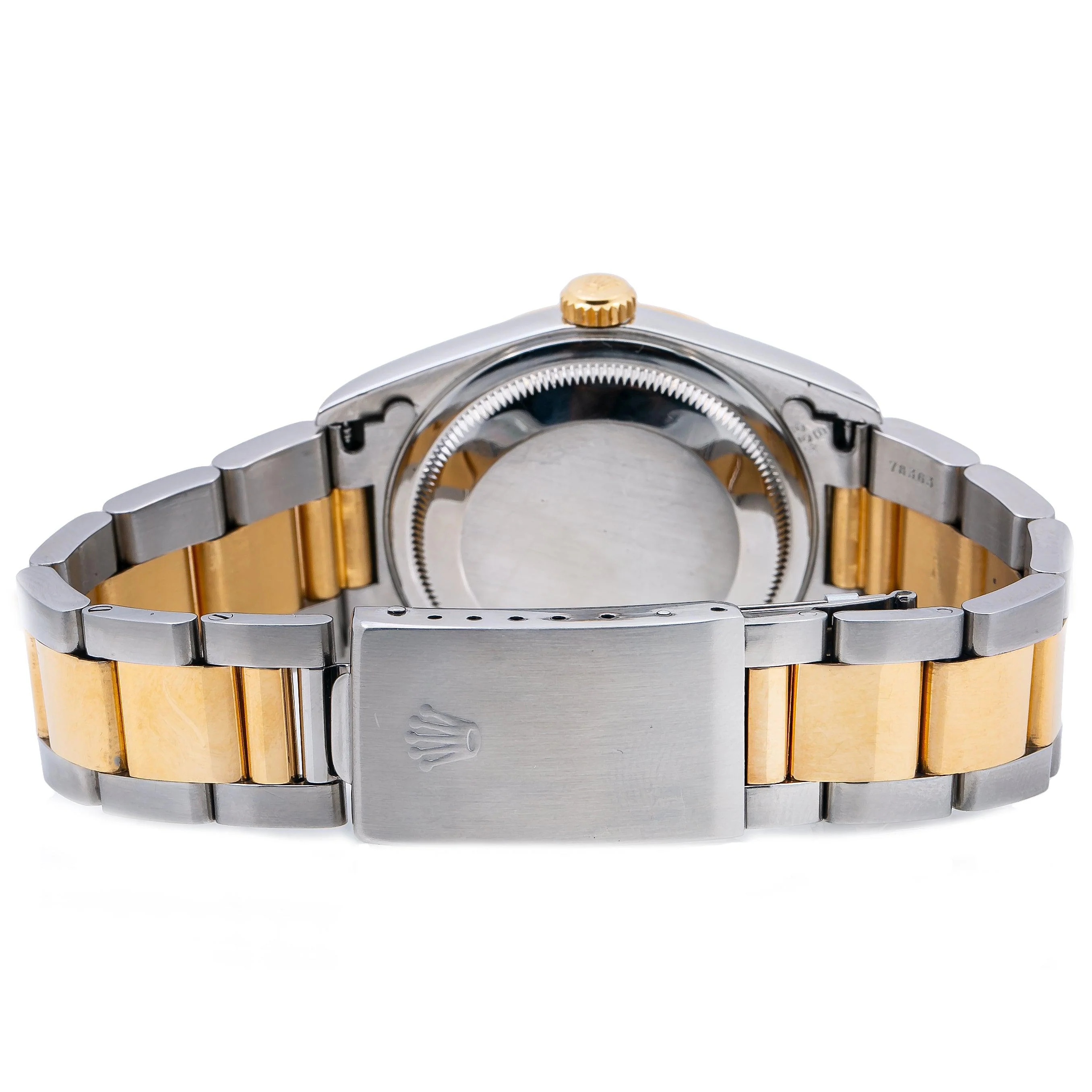 Rolex Datejust 36MM 16203 White Roman Dial Smooth Bezel Two Tone Yellow Gold Oyster Bracelet - Image 5