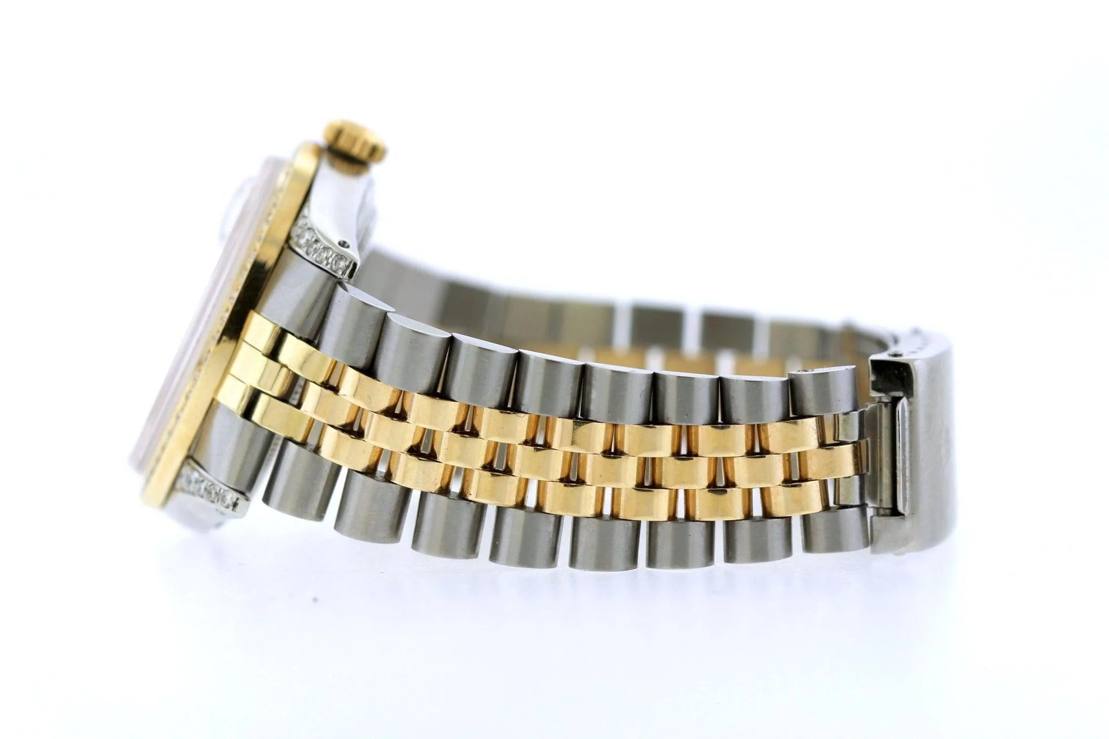 Rolex Datejust 36MM 16233 Pink Mother of Pearl Diamond Dial Fluted Bezel Two Tone Yellow Gold Jubilee Bracelet - Image 2