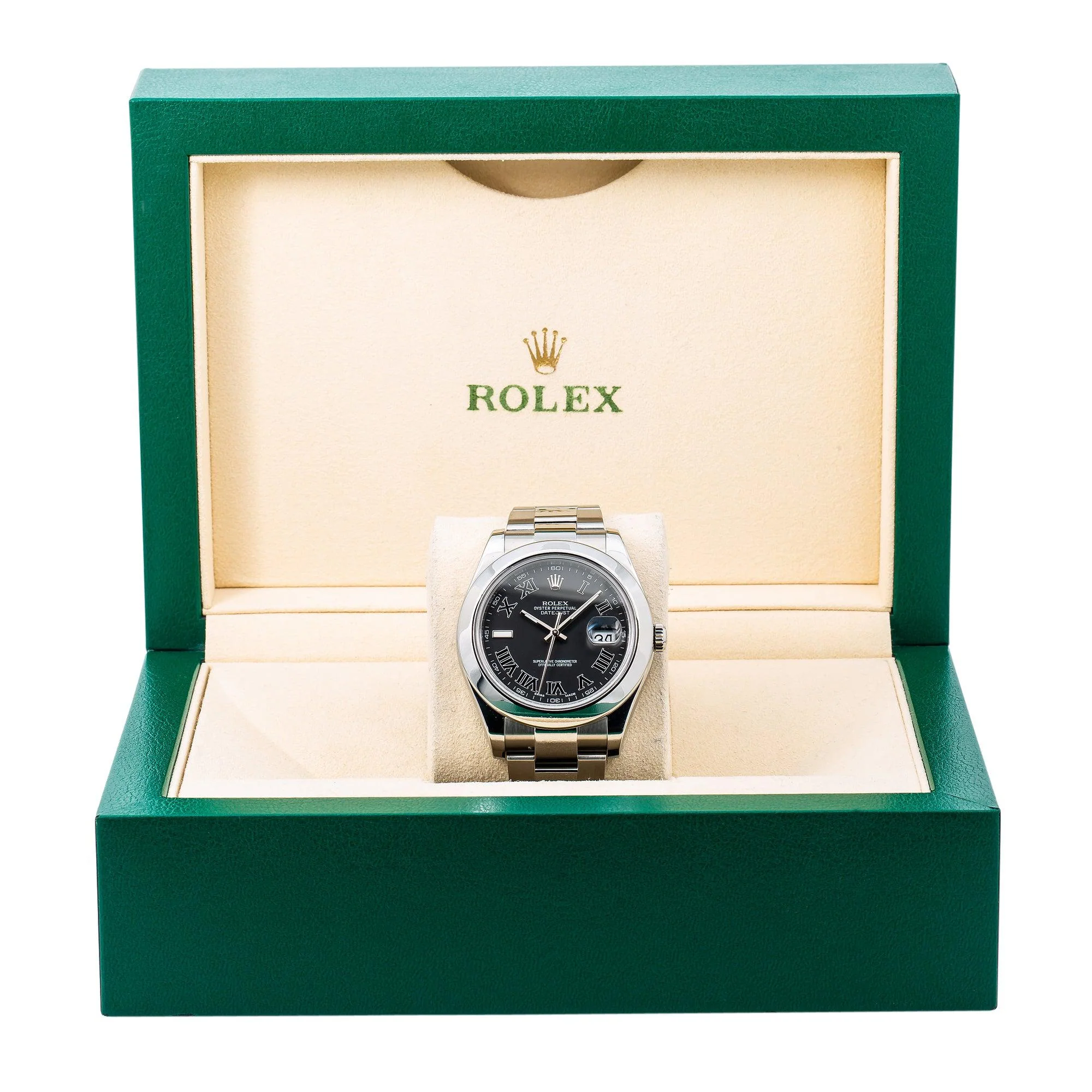 Rolex Datejust 41MM 116300 Black Roman Dial Smooth Bezel Stainless Steel Oyster Bracelet - Image 6