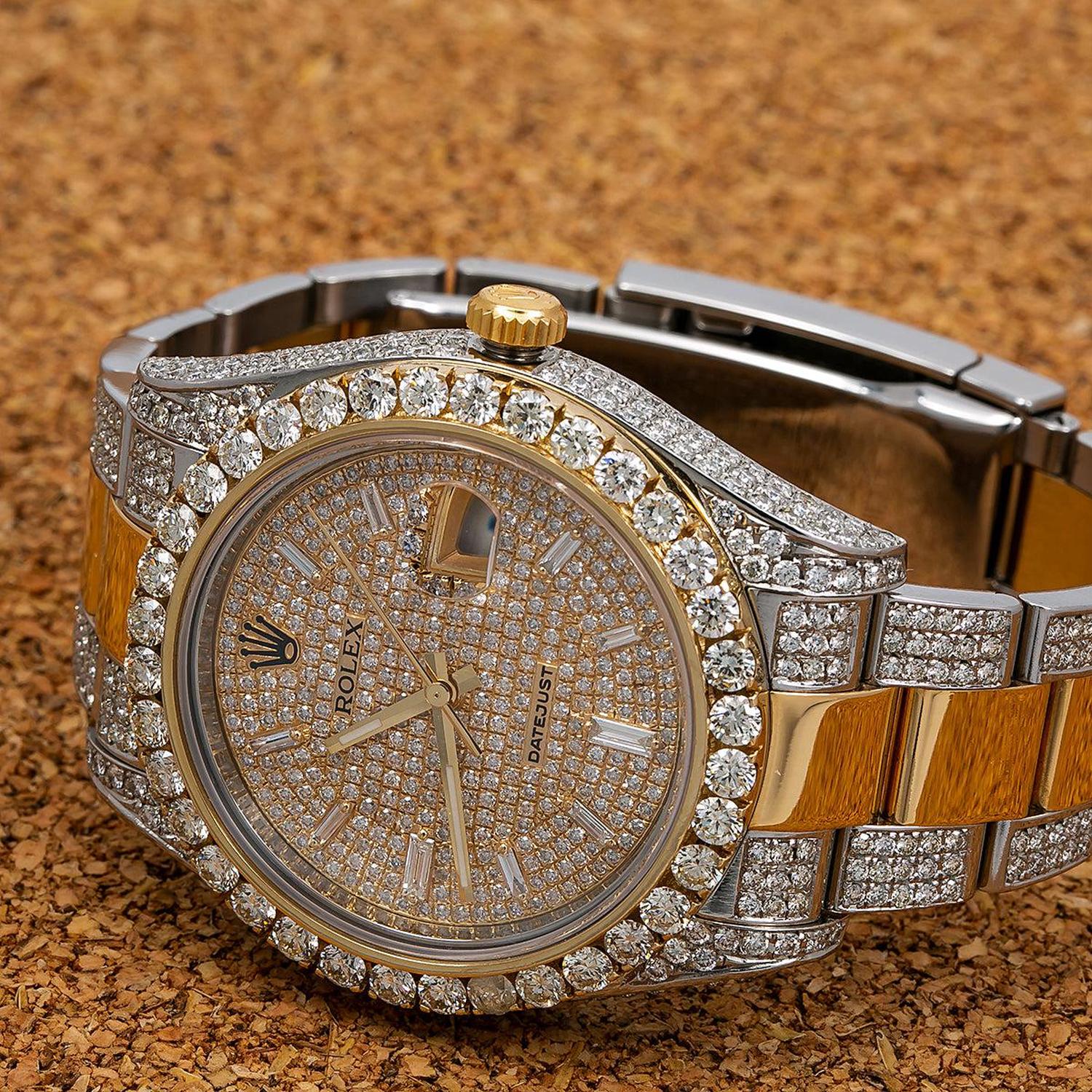 Rolex Datejust 41MM 116333 Diamond Paved Dial Diamond Bezel Two Tone Yellow Gold Semi Diamond Oyster Bracelet - Image 2