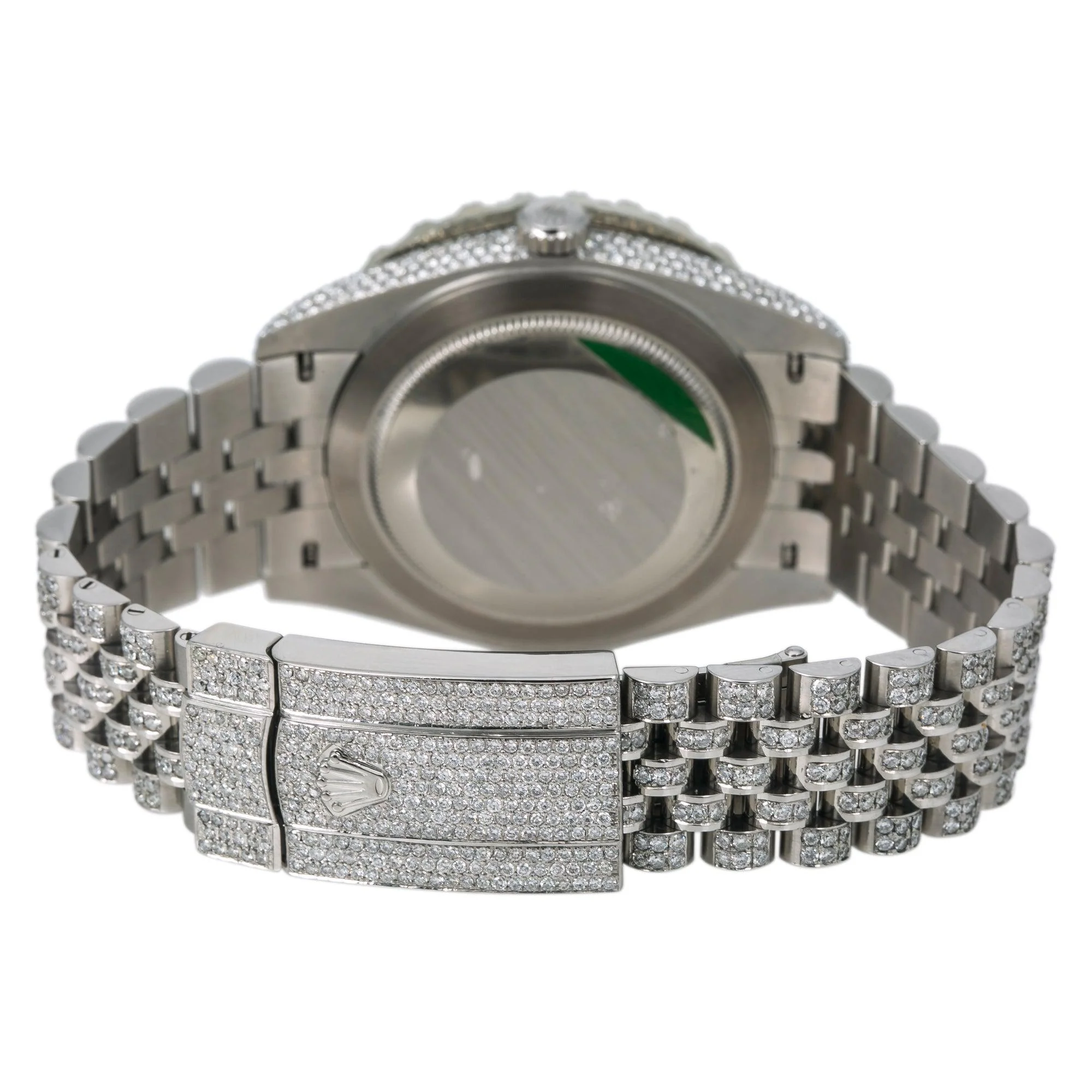 Rolex Datejust 41MM 126300 Blue Roman Diamond Dial Diamond Bezel Stainless Steel Full Diamond Jubilee Bracelet - Image 5