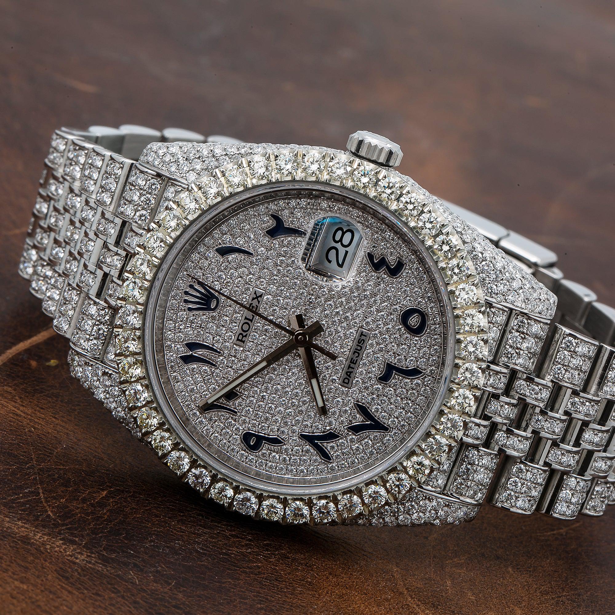 Rolex Datejust 41MM 126300 Diamond Paved Eastern Arabic Dial Diamond Bezel Stainless Steel Full Diamond Jubilee Bracelet - Image 2