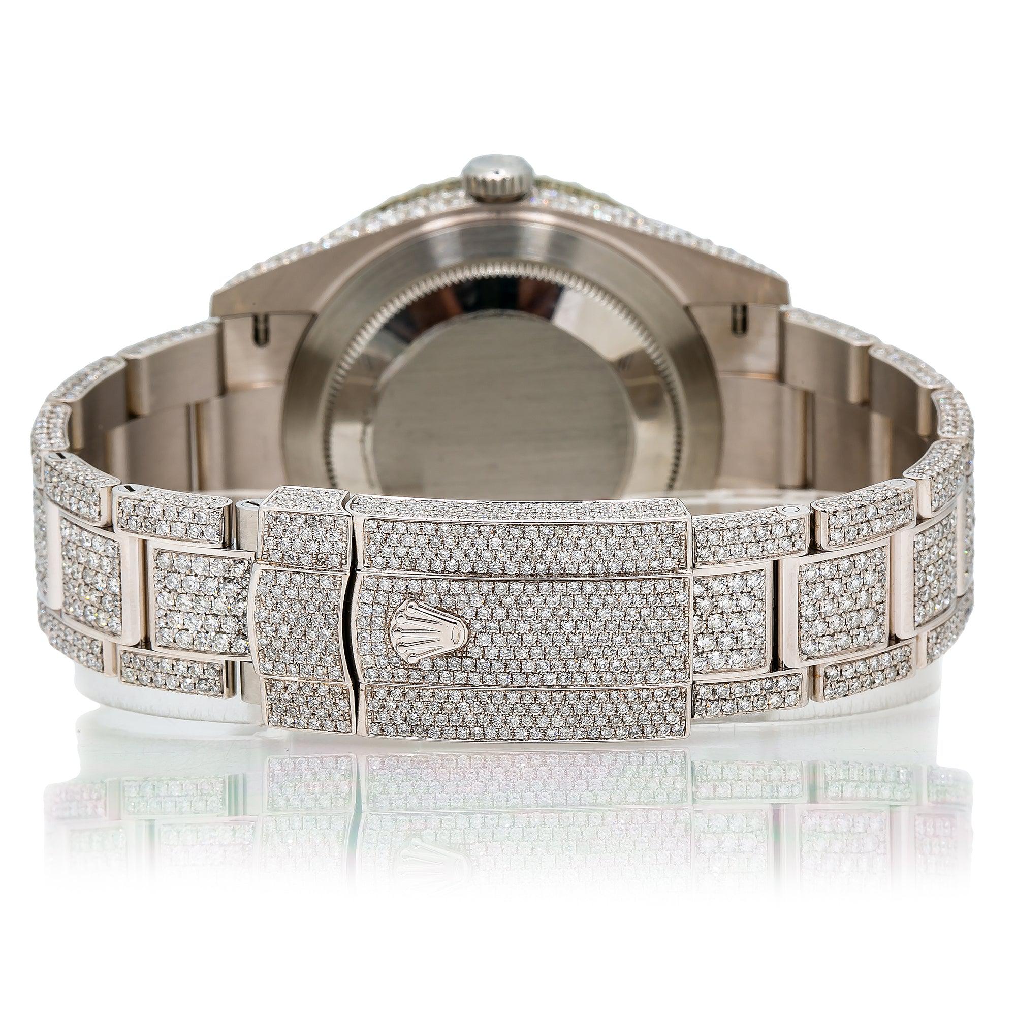 Rolex Datejust 41MM 126300 Diamond Paved Roman Dial Diamond Bezel Stainless Steel Full Diamond Oyster Bracelet 21.25ct - Image 5