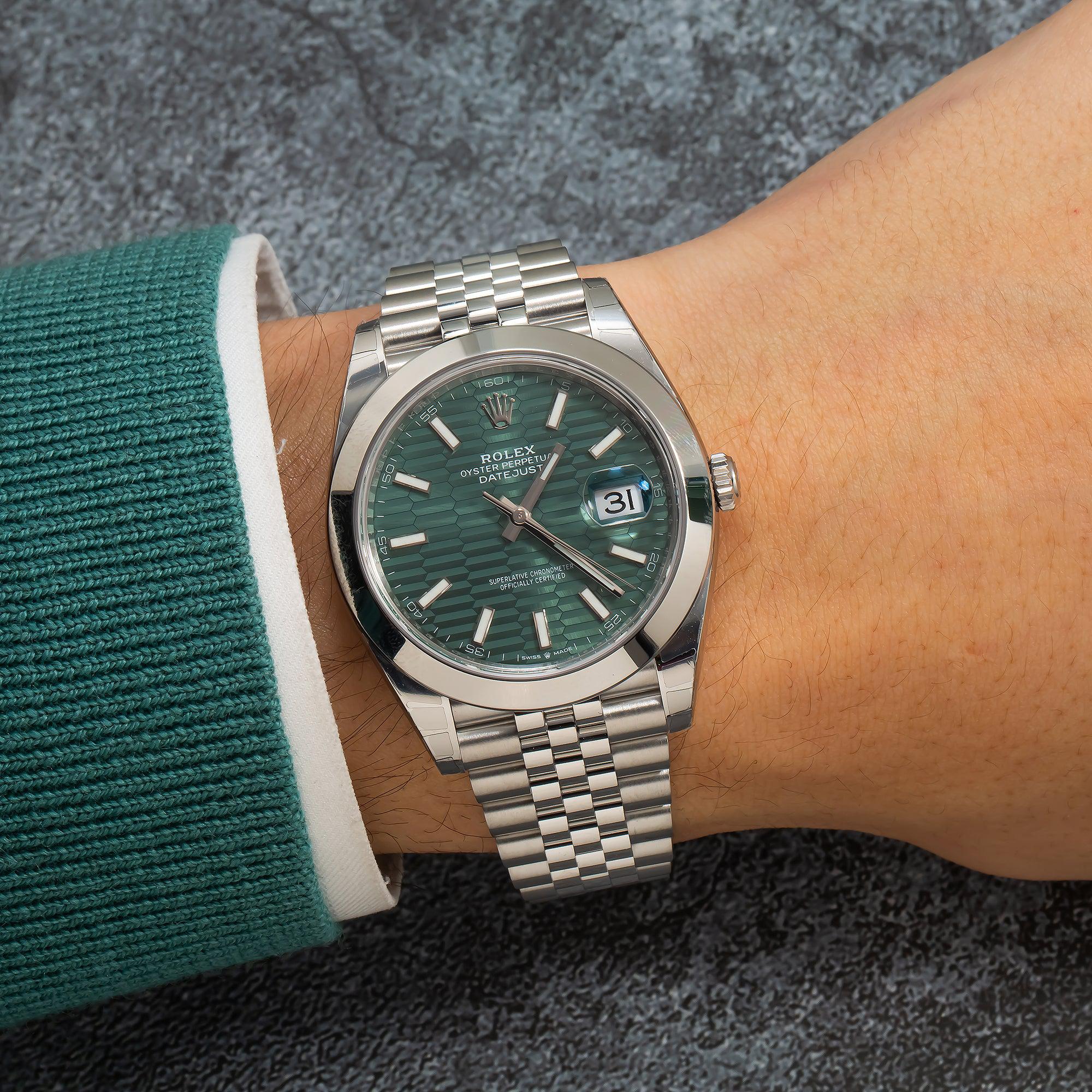 Rolex Datejust 41MM 126300 Green Motif Dial Smooth Bezel Stainless Steel Jubilee Bracelet - Image 2
