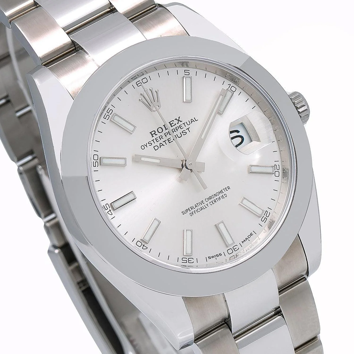 Rolex Datejust 41MM 126300 Silver Dial Smooth Bezel Stainless Steel Oyster Bracelet - Image 3