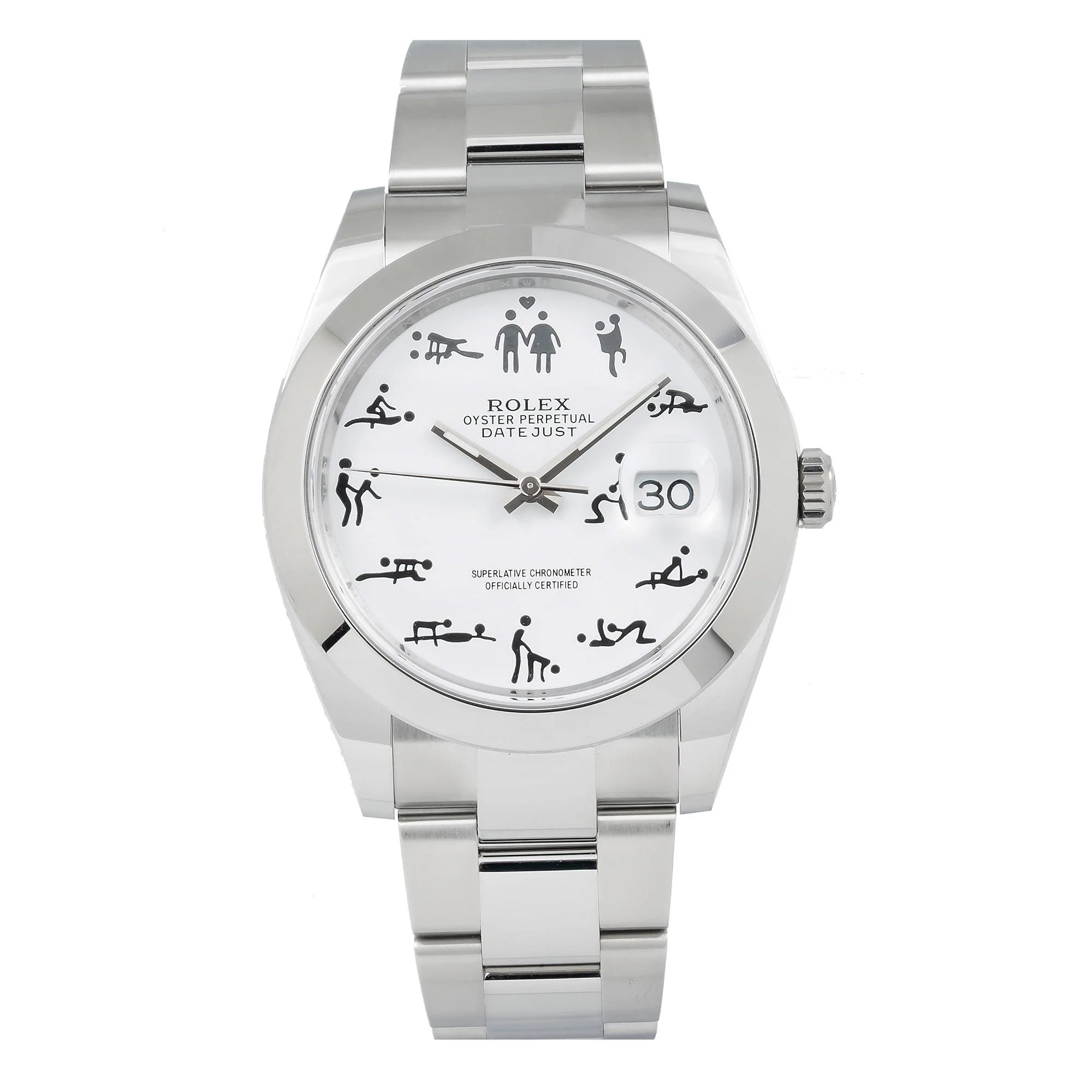 Rolex Datejust 41MM 126300 White Custom Dial Smooth Bezel Stainless Steel Oyster Bracelet