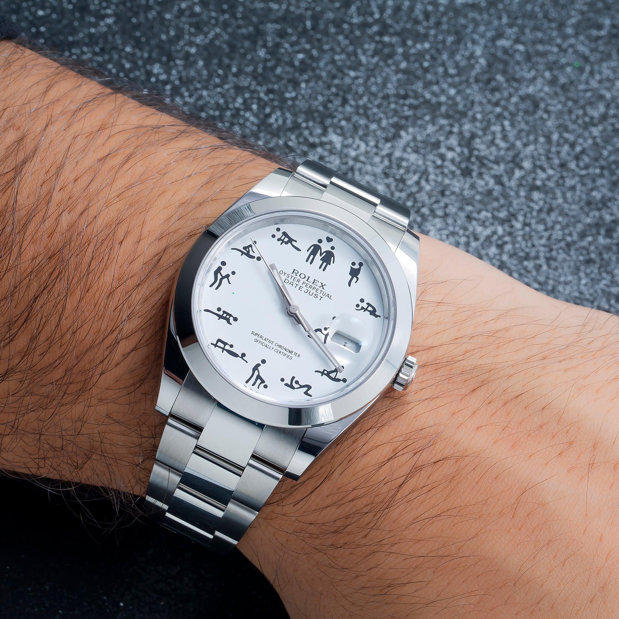 Rolex Datejust 41MM 126300 White Custom Dial Smooth Bezel Stainless Steel Oyster Bracelet - Image 2