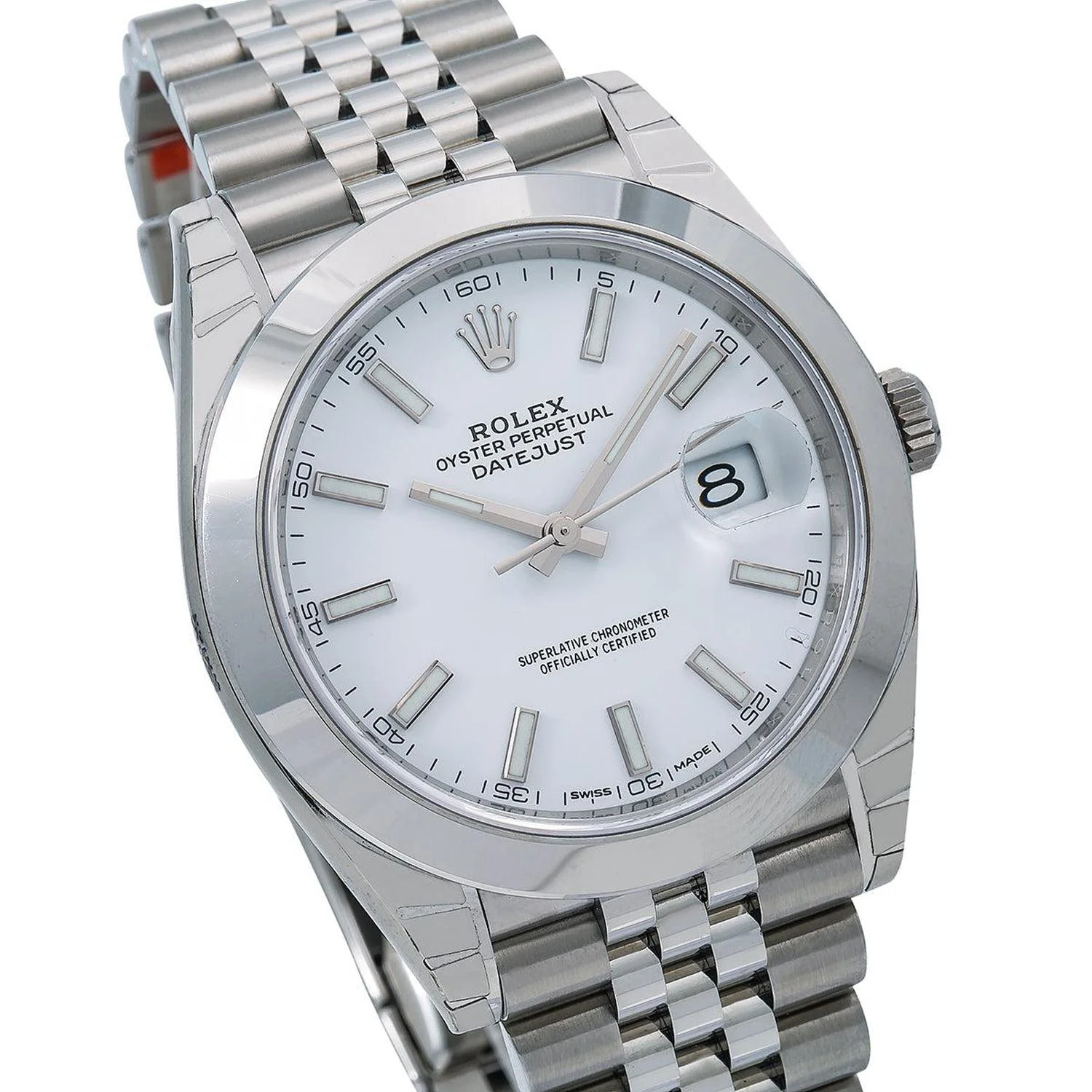 Rolex Datejust 41MM 126300 White Dial Smooth Bezel Stainless Steel Jubilee Bracelet - Image 3