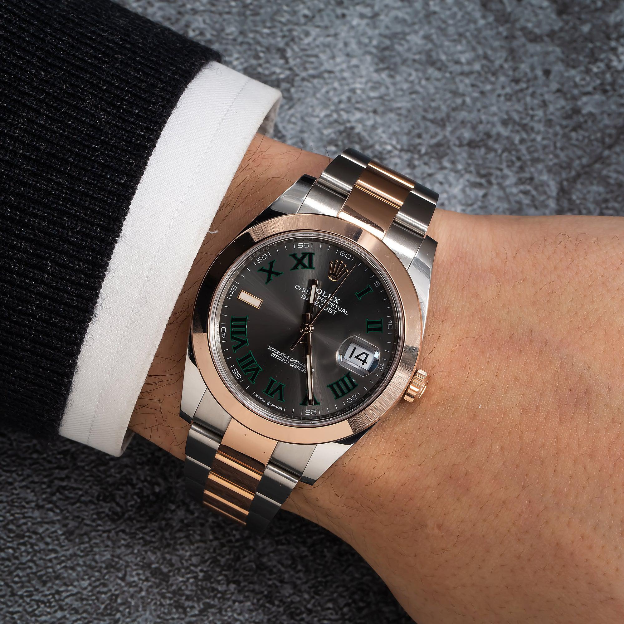 Rolex Datejust 41MM 126301 Wimbledon Gray Roman Dial Smooth Bezel Two Tone Rose Gold Oyster Bracelet - Image 2